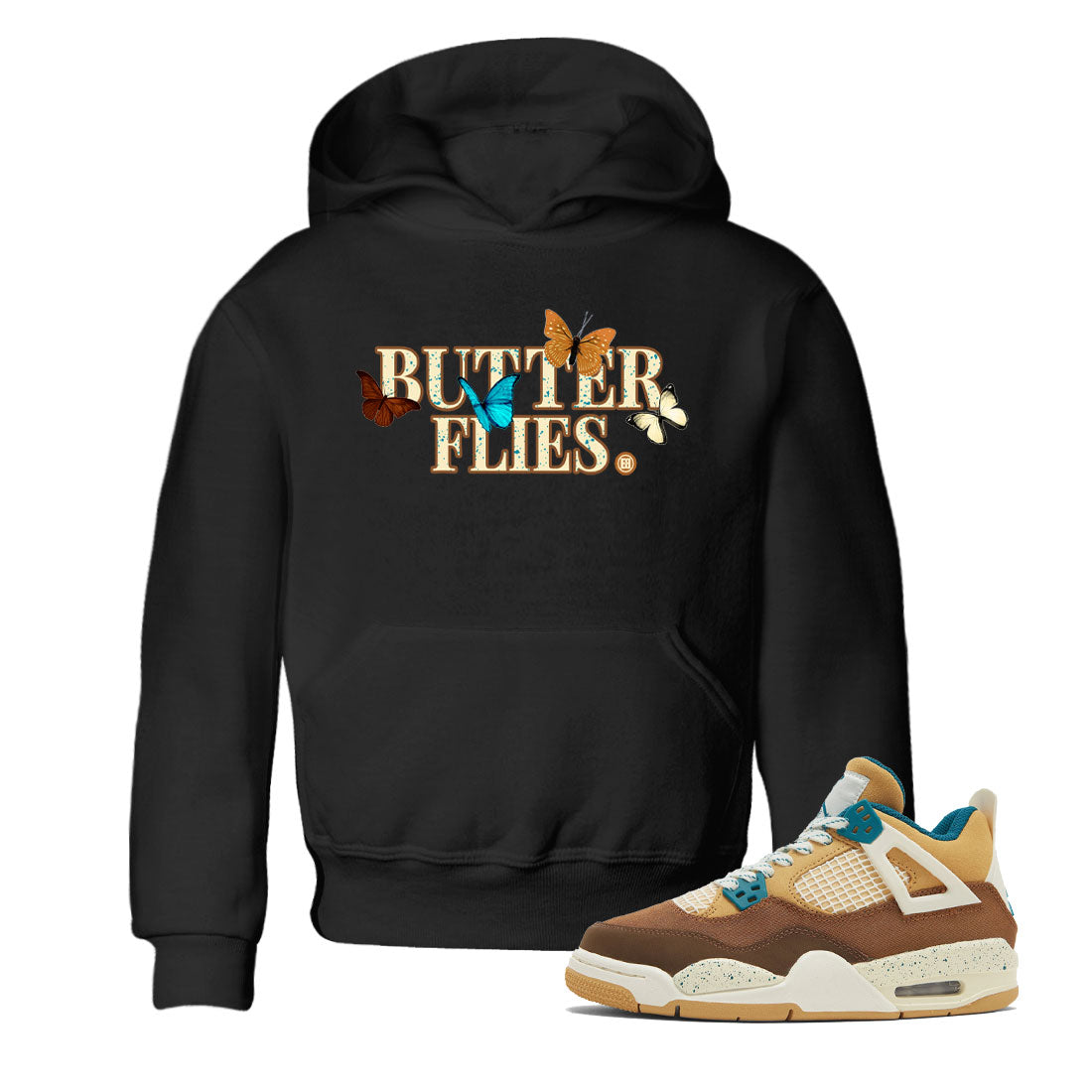 Butterflies Kids Tops - Air Jordan 4 Cacao Wow