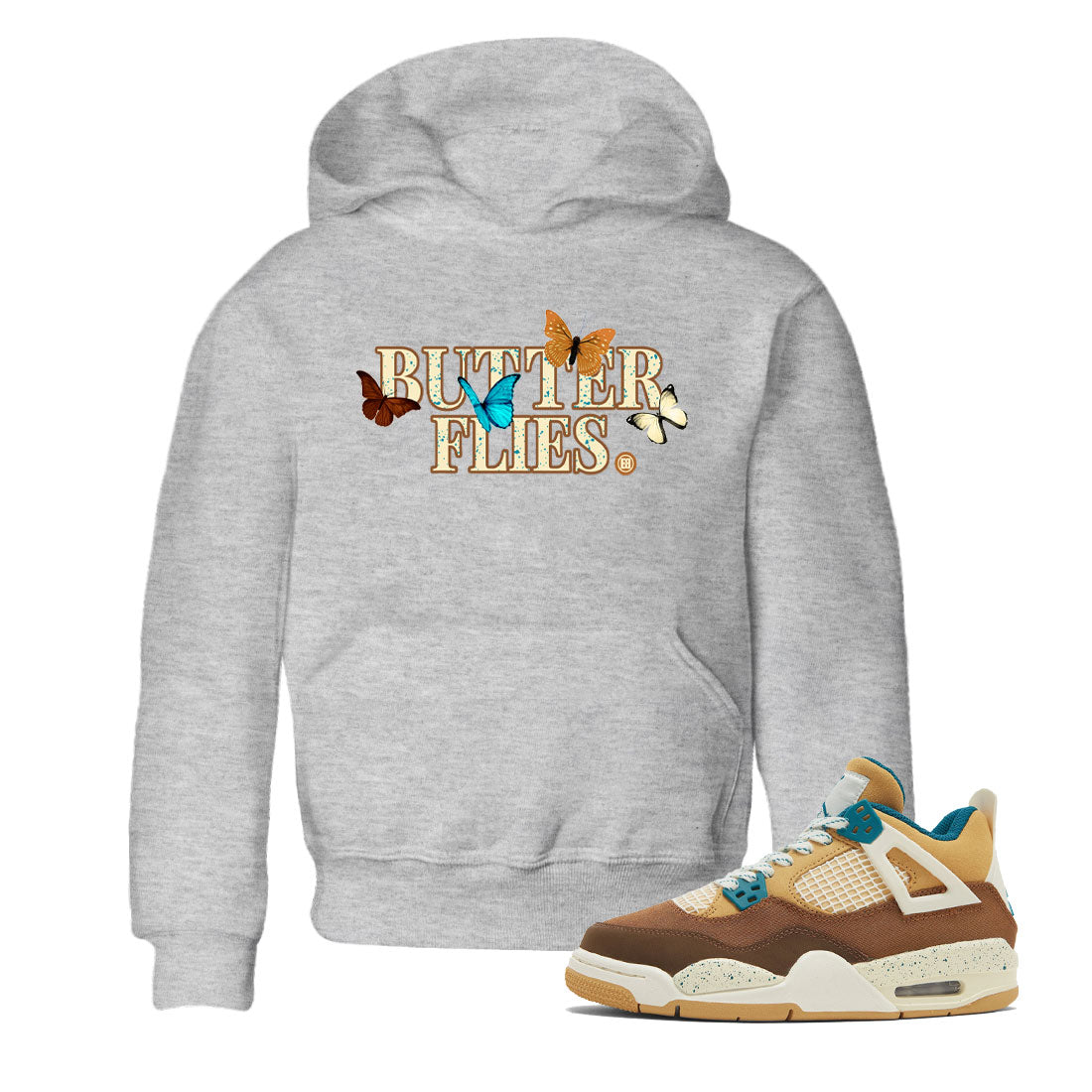 Butterflies Kids Tops - Air Jordan 4 Cacao Wow