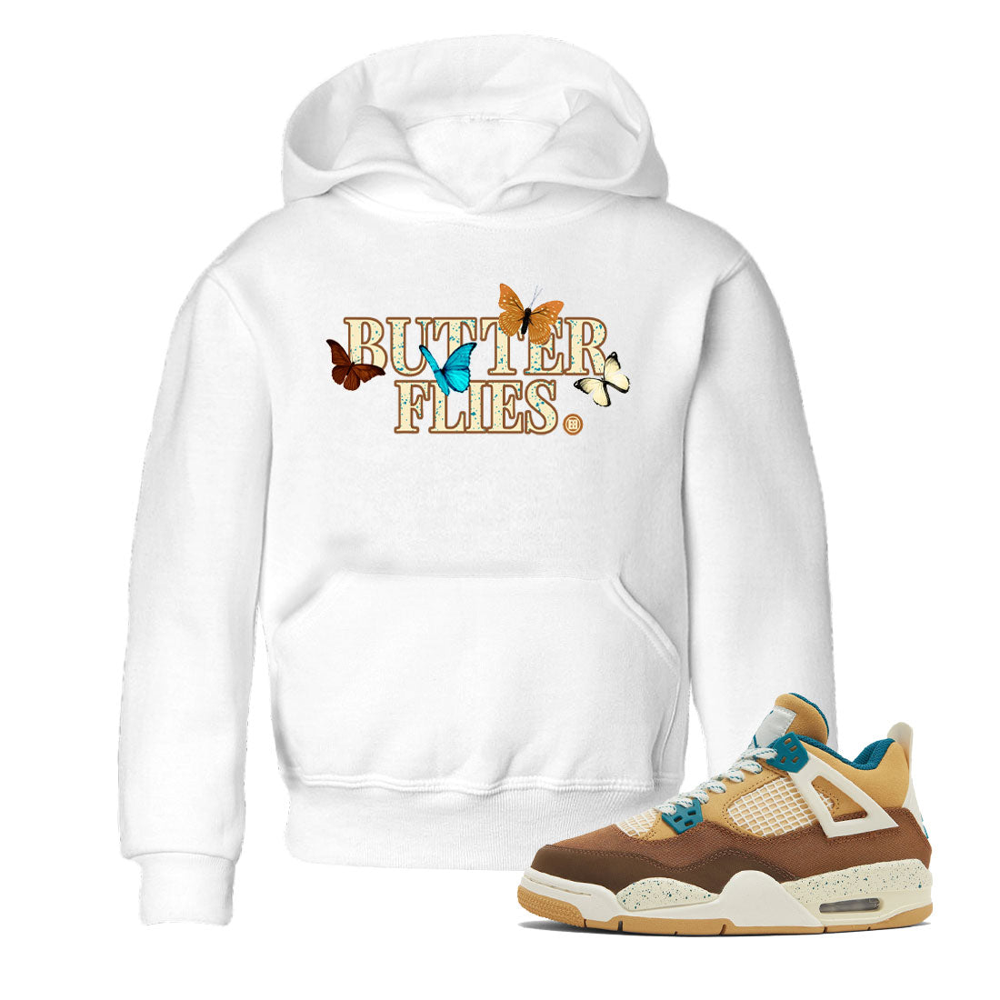 Butterflies Kids Tops - Air Jordan 4 Cacao Wow