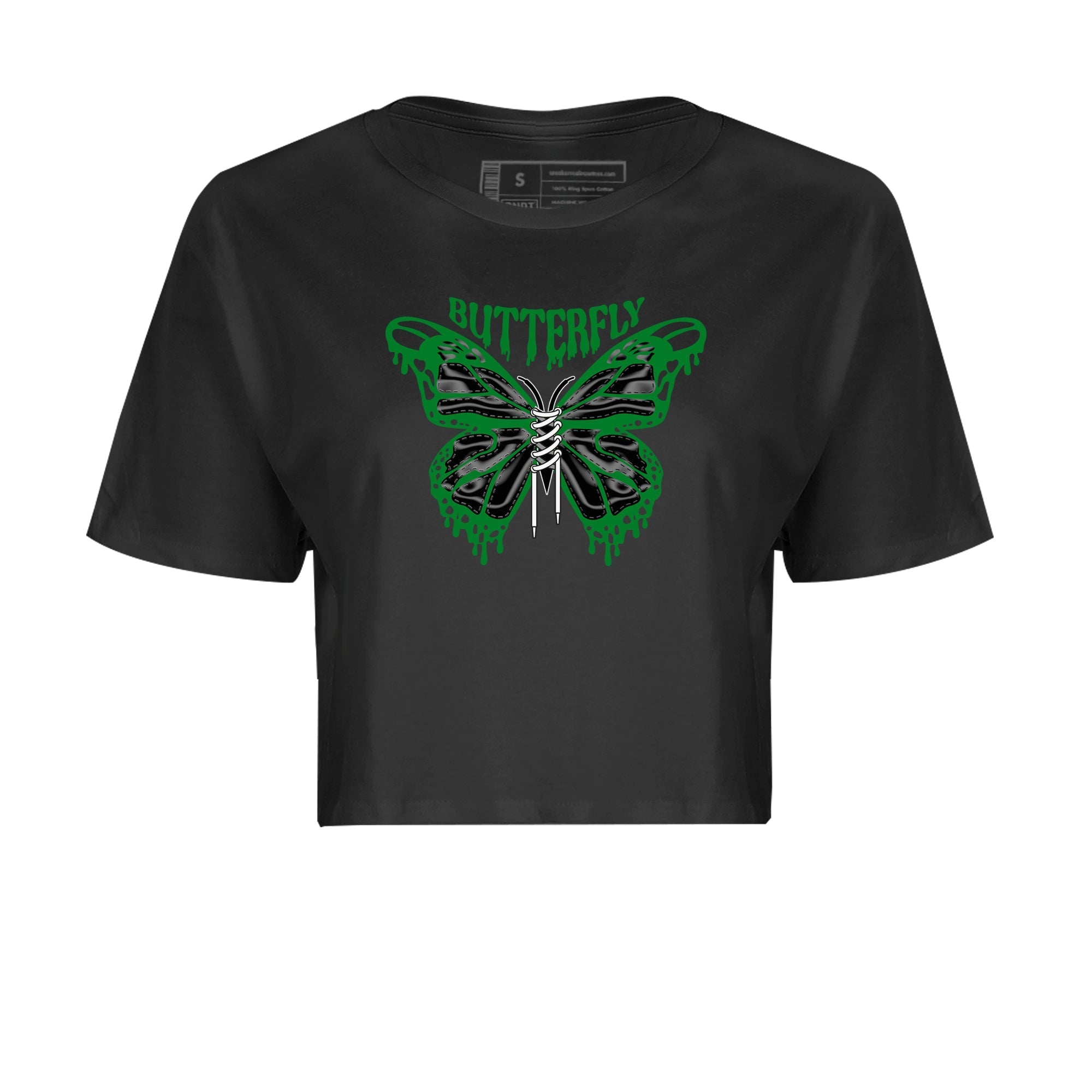 Air Jordan 1 Celtics Sneaker Match Tees Butterfly Sneaker Tees AJ1 OG HIGH Celtics Sneaker Release Tees Women's Shirts Black 2