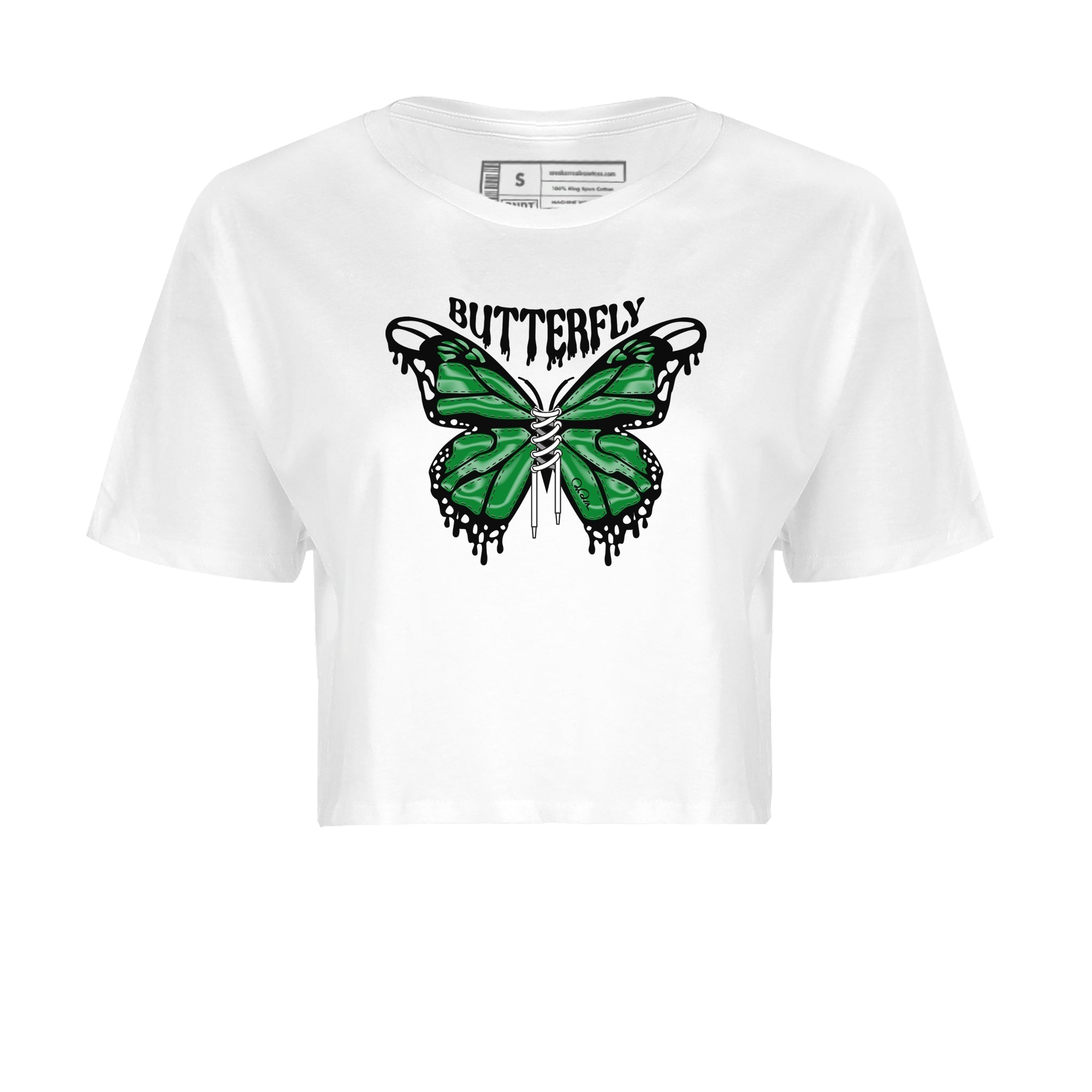 Air Jordan 1 Celtics Sneaker Match Tees Butterfly Sneaker Tees AJ1 OG HIGH Celtics Sneaker Release Tees Women's Shirts White 2