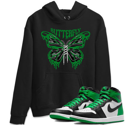 Air Jordan 1 Celtics Sneaker Match Tees Butterfly Sneaker Tees AJ1 OG HIGH Celtics Sneaker Release Tees Unisex Shirts Black 1