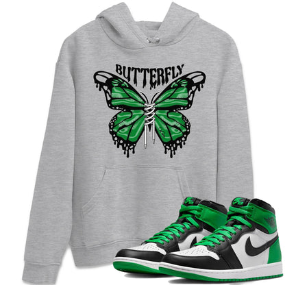 Air Jordan 1 Celtics Sneaker Match Tees Butterfly Sneaker Tees AJ1 OG HIGH Celtics Sneaker Release Tees Unisex Shirts Heather Grey 1