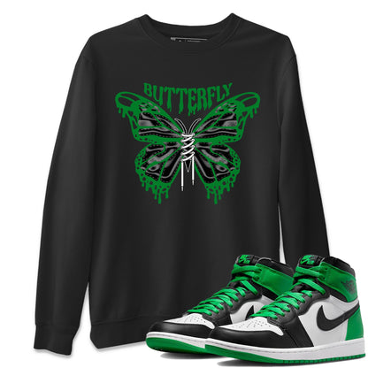 Air Jordan 1 Celtics Sneaker Match Tees Butterfly Sneaker Tees AJ1 OG HIGH Celtics Sneaker Release Tees Unisex Shirts Black 1