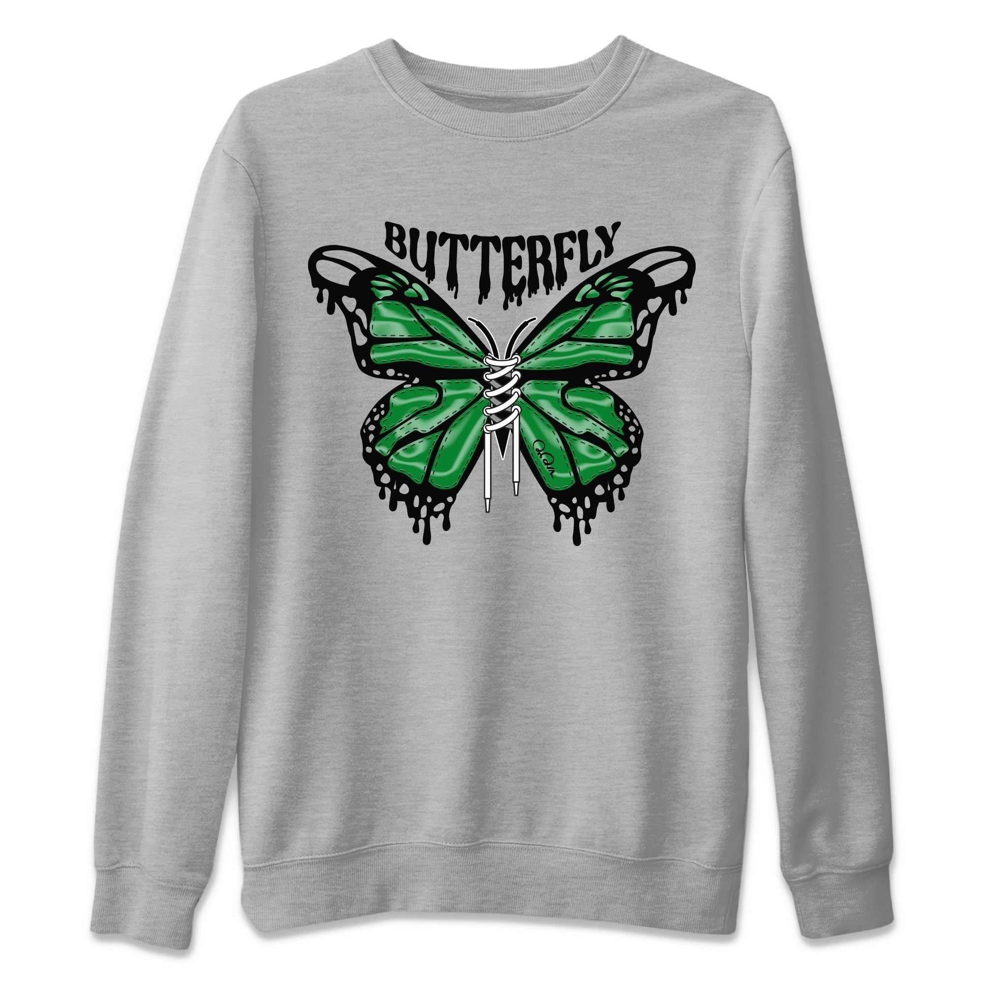 Air Jordan 1 Celtics Sneaker Match Tees Butterfly Sneaker Tees AJ1 OG HIGH Celtics Sneaker Release Tees Unisex Shirts Heather Grey 2