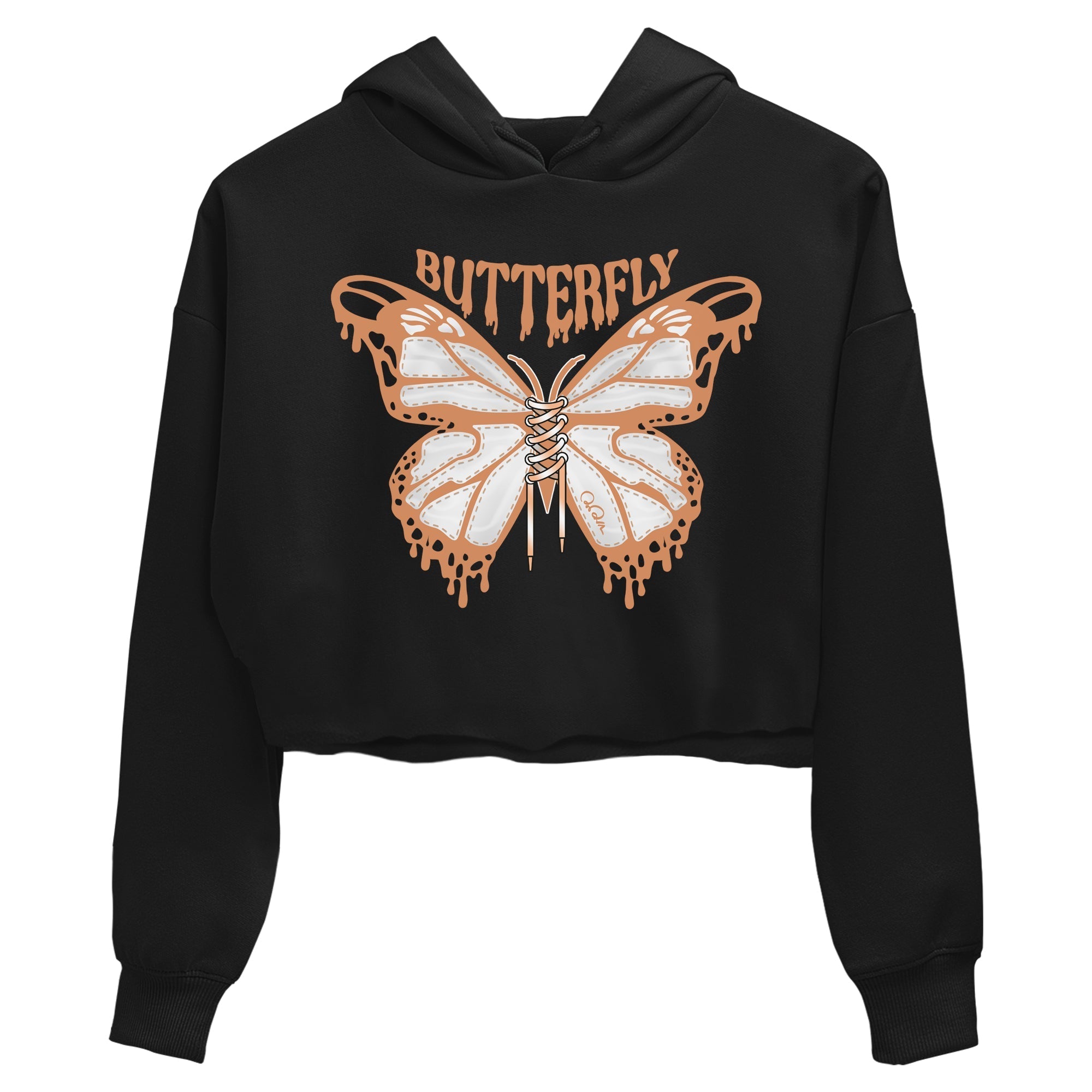 Air Jordan 1 Praline shirt to match jordans Butterfly Streetwear Sneaker Shirt AJ1Praline Drip Gear Zone Sneaker Matching Clothing Black 2 Crop T-Shirt