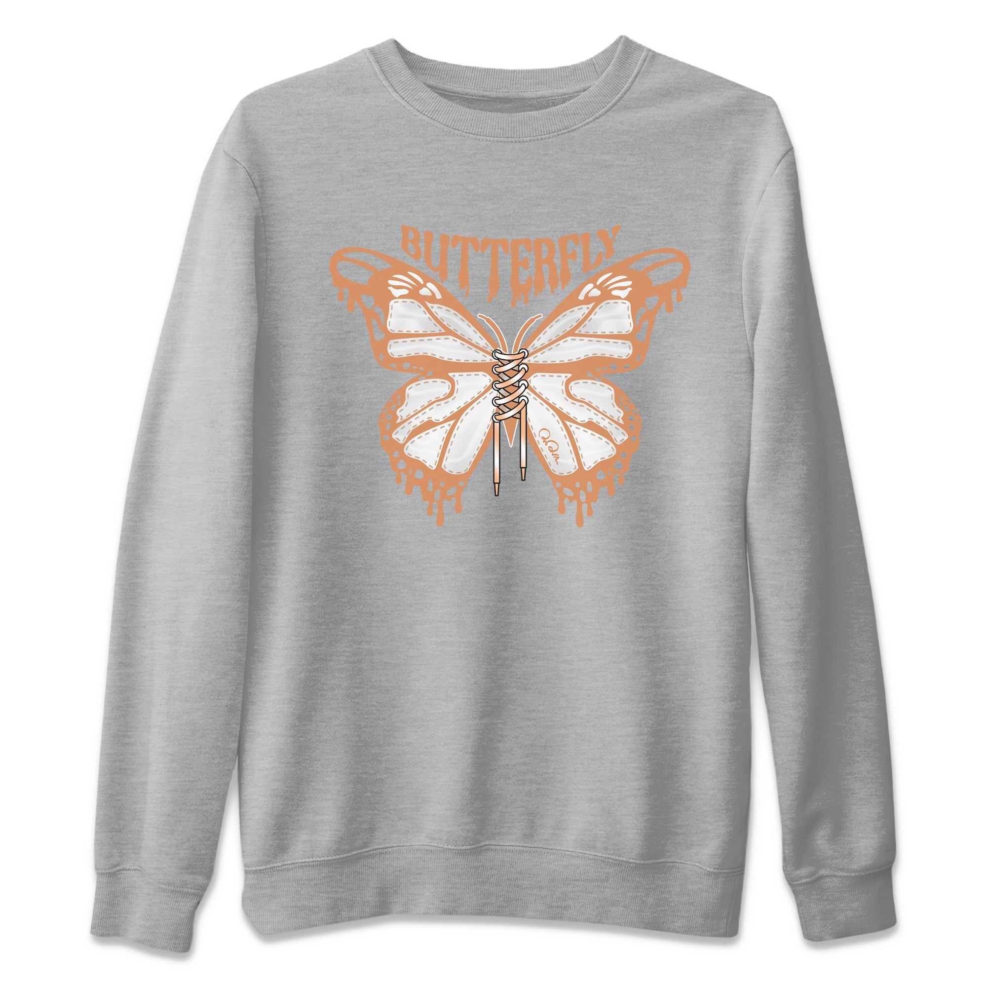Air Jordan 1 Praline shirt to match jordans Butterfly Streetwear Sneaker Shirt AJ1Praline Drip Gear Zone Sneaker Matching Clothing Unisex Heather Grey 2 T-Shirt