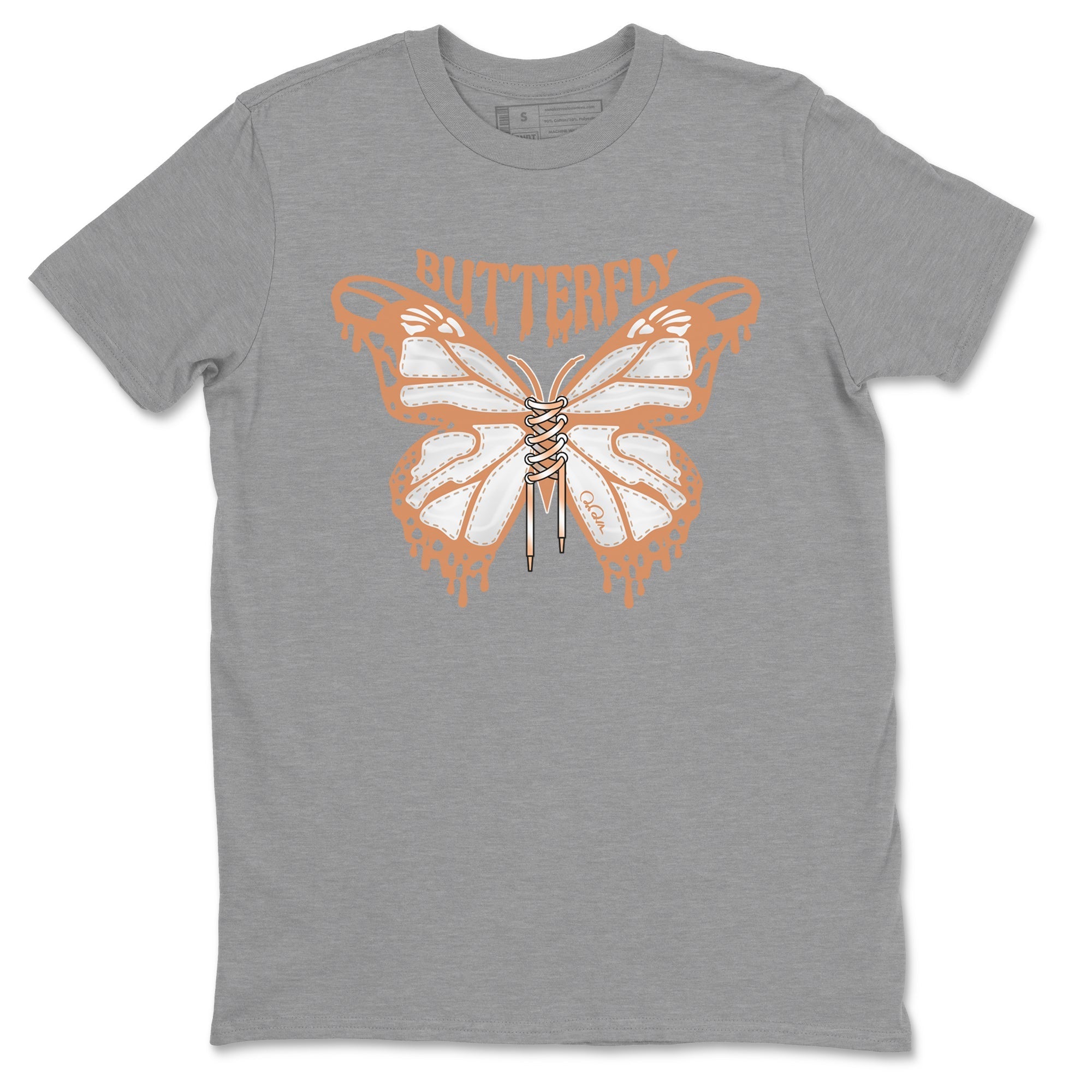 Air Jordan 1 Praline shirt to match jordans Butterfly Streetwear Sneaker Shirt AJ1Praline Drip Gear Zone Sneaker Matching Clothing Unisex Heather Grey 2 T-Shirt