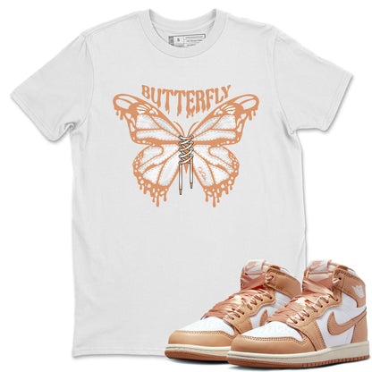 Air Jordan 1 Praline shirt to match jordans Butterfly Streetwear Sneaker Shirt AJ1Praline Drip Gear Zone Sneaker Matching Clothing Unisex White 1 T-Shirt