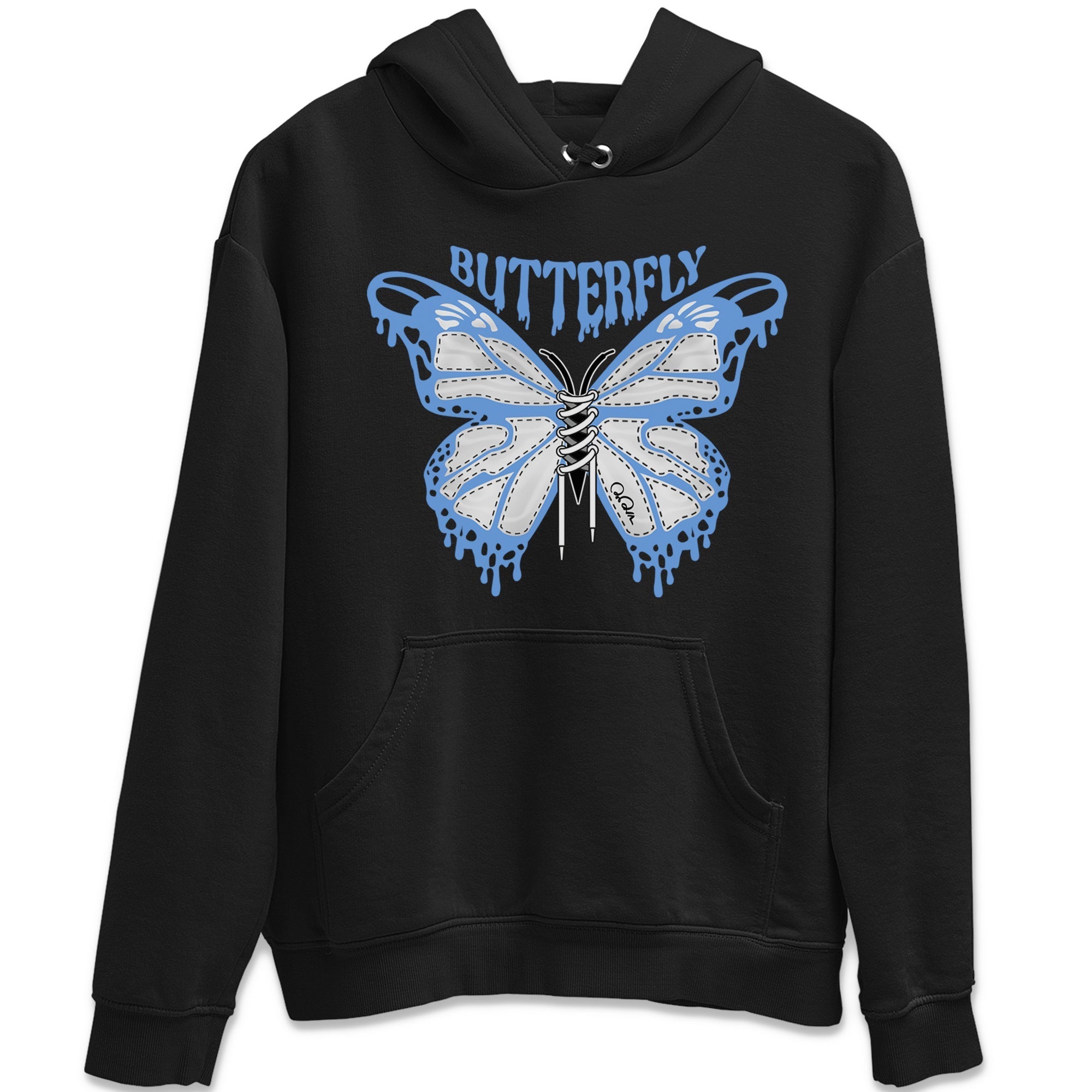 Air Jordan 1 Retro High OG UNC Toe Shirt to match Jordans Butterfly Streetwear Sneaker Shirt 1s UNC Toe Drip Gear Zone Sneaker Matching Clothing Crew Neck T-Shirts Black 2