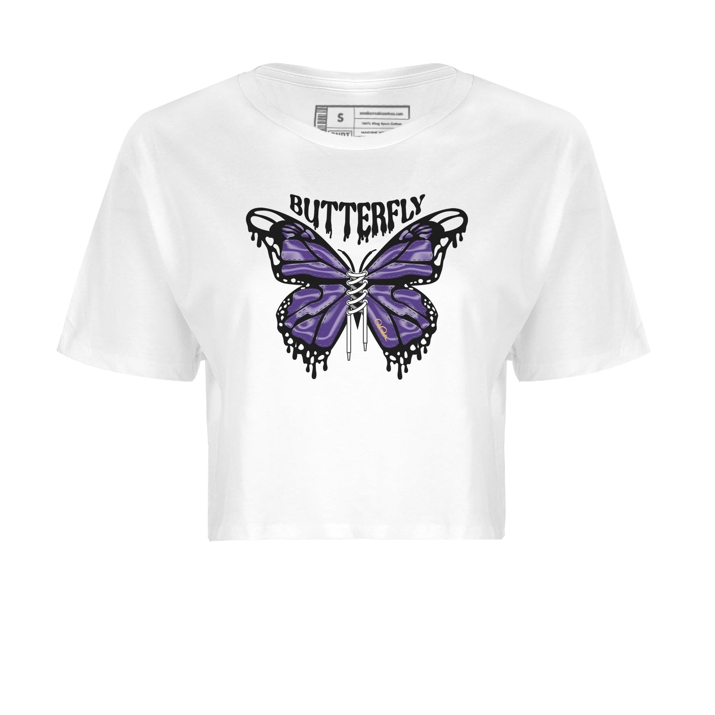 Air Jordan 12 Field Purple Sneaker Match Tees Butterfly Sneaker Tees AJ12 Field Purple Sneaker Release Tees Women's Shirts White 2