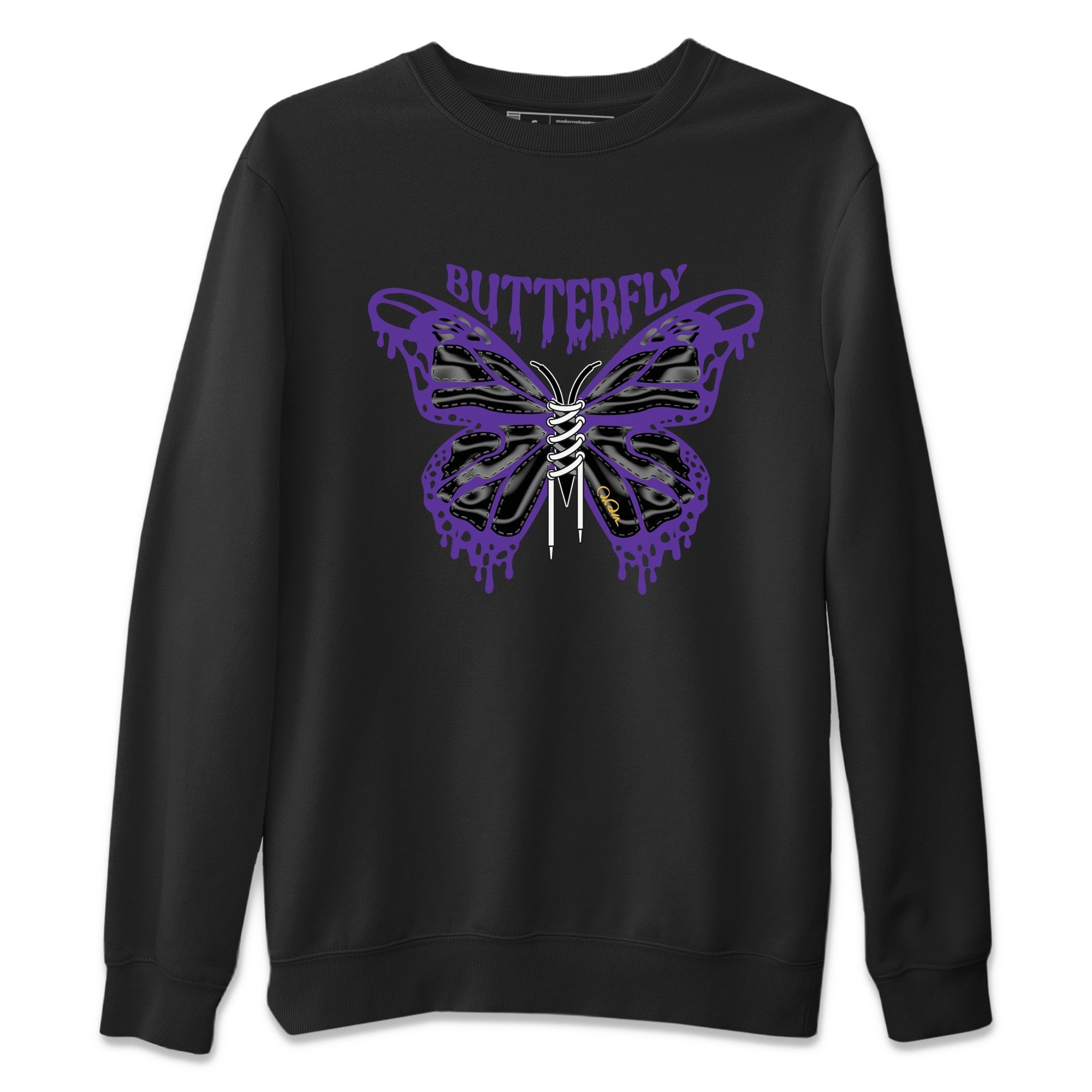 Air Jordan 12 Field Purple Sneaker Match Tees Butterfly Sneaker Tees AJ12 Field Purple Sneaker Release Tees Unisex Shirts Black 2