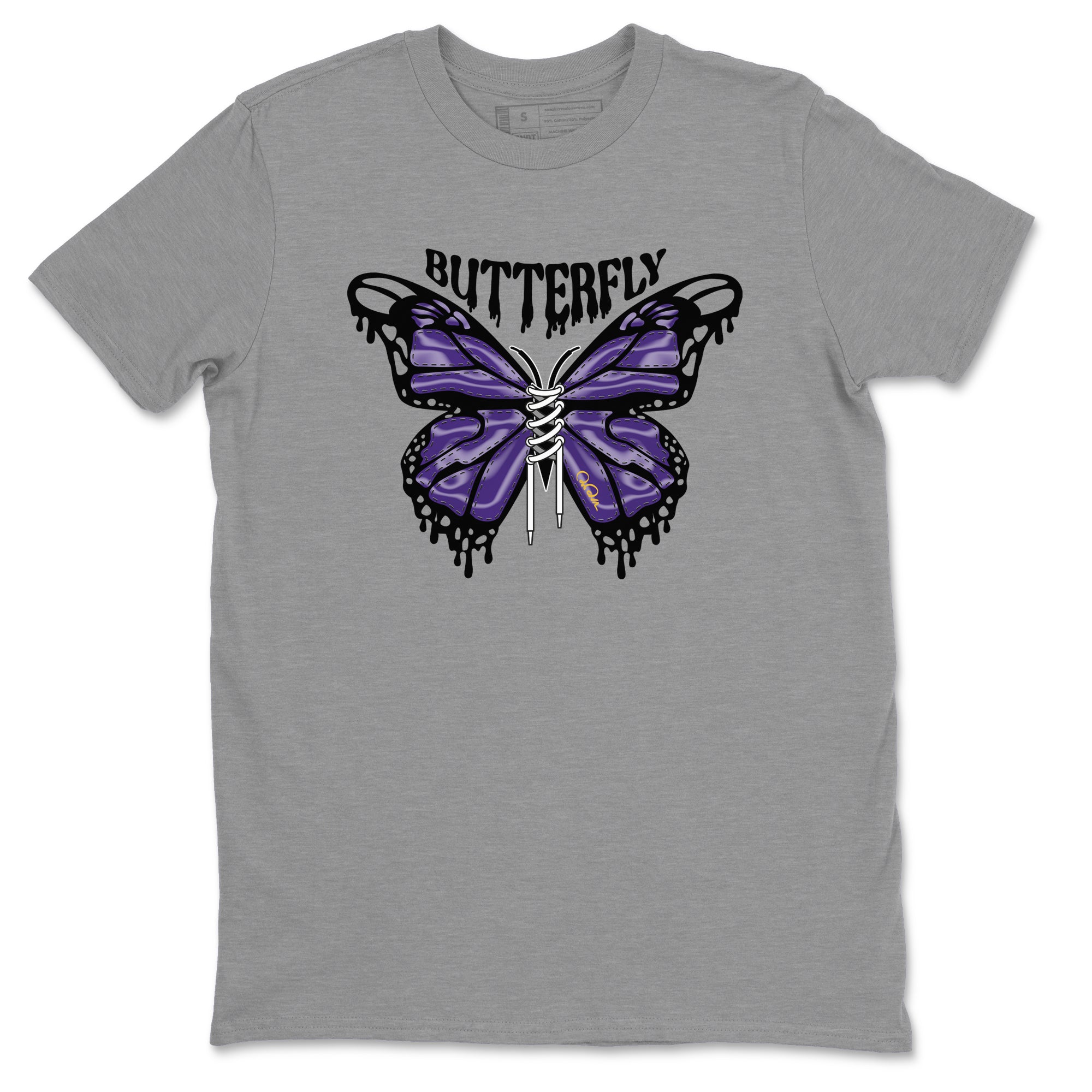 Air Jordan 12 Field Purple Sneaker Match Tees Butterfly Sneaker Tees AJ12 Field Purple Sneaker Release Tees Unisex Shirts Heather Grey 2