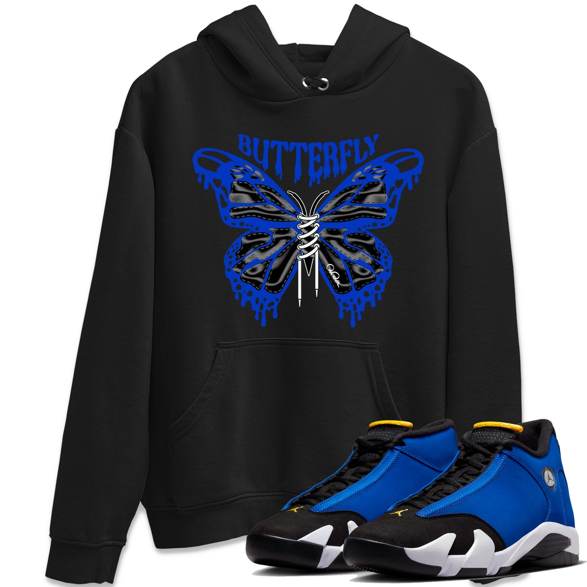 Air Jordan 14 Laney Drip Gear Zone Butterfly Sneaker Tees AJ14 Laney Sneaker Release Tees Unisex Shirts Black 1