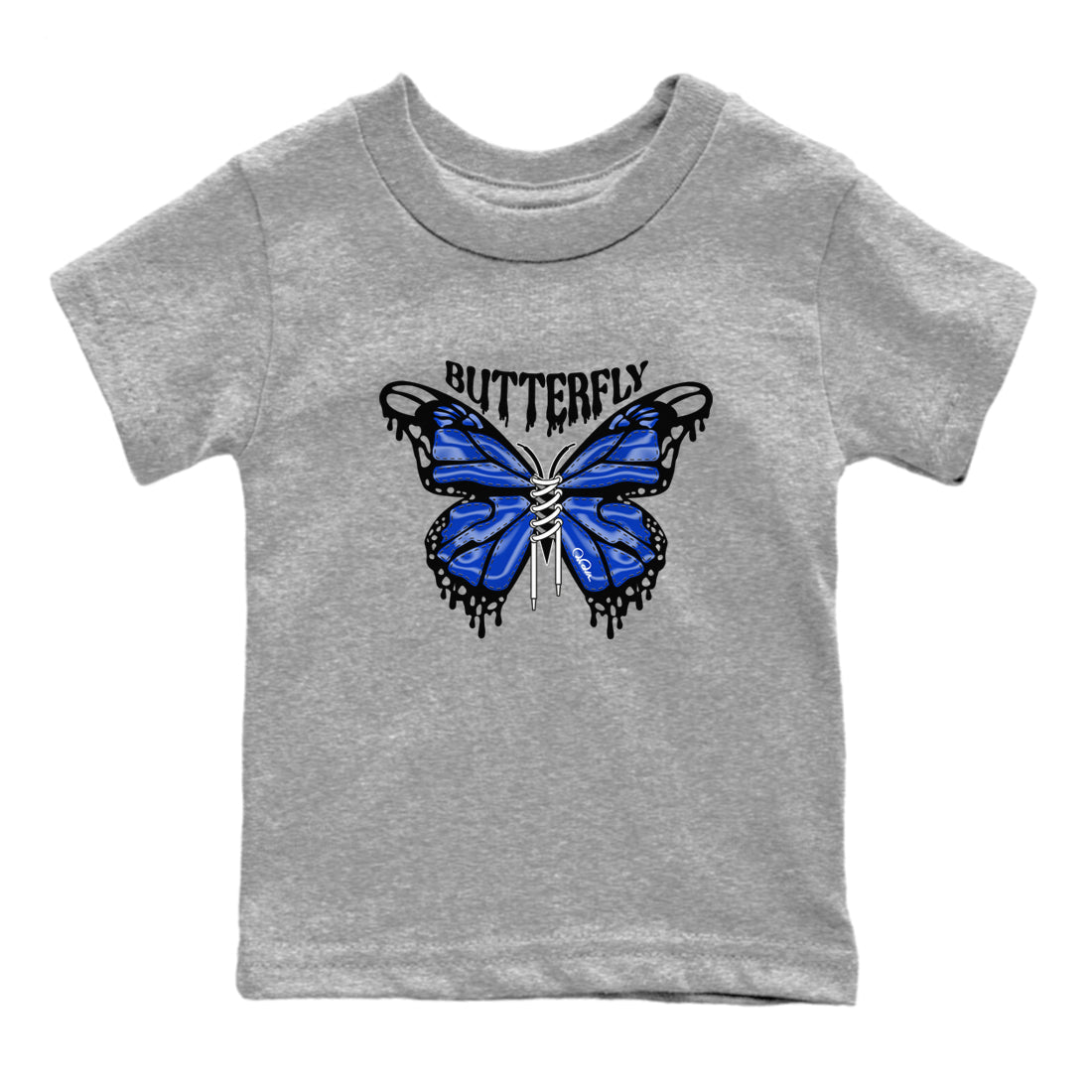 Air Jordan 14 Laney Sneaker Match Tees Butterfly Streetwear Sneaker Shirt AJ14 Laney Sneaker Release Tees Kids Shirts Heather Grey 2