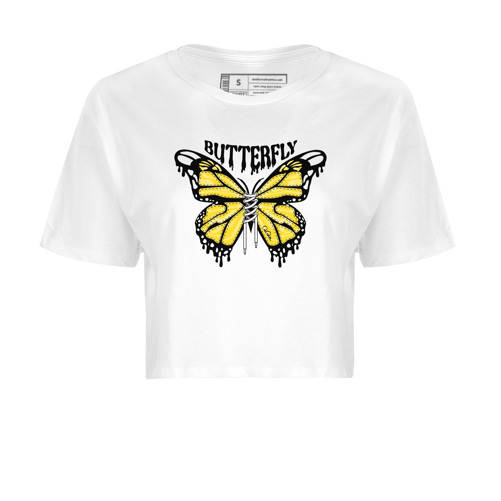 Air Jordan 4 Thunder Sneaker Match Tees Butterfly Sneaker Tees AJ4 Thunder Sneaker Release Tees Women's Shirts White 2