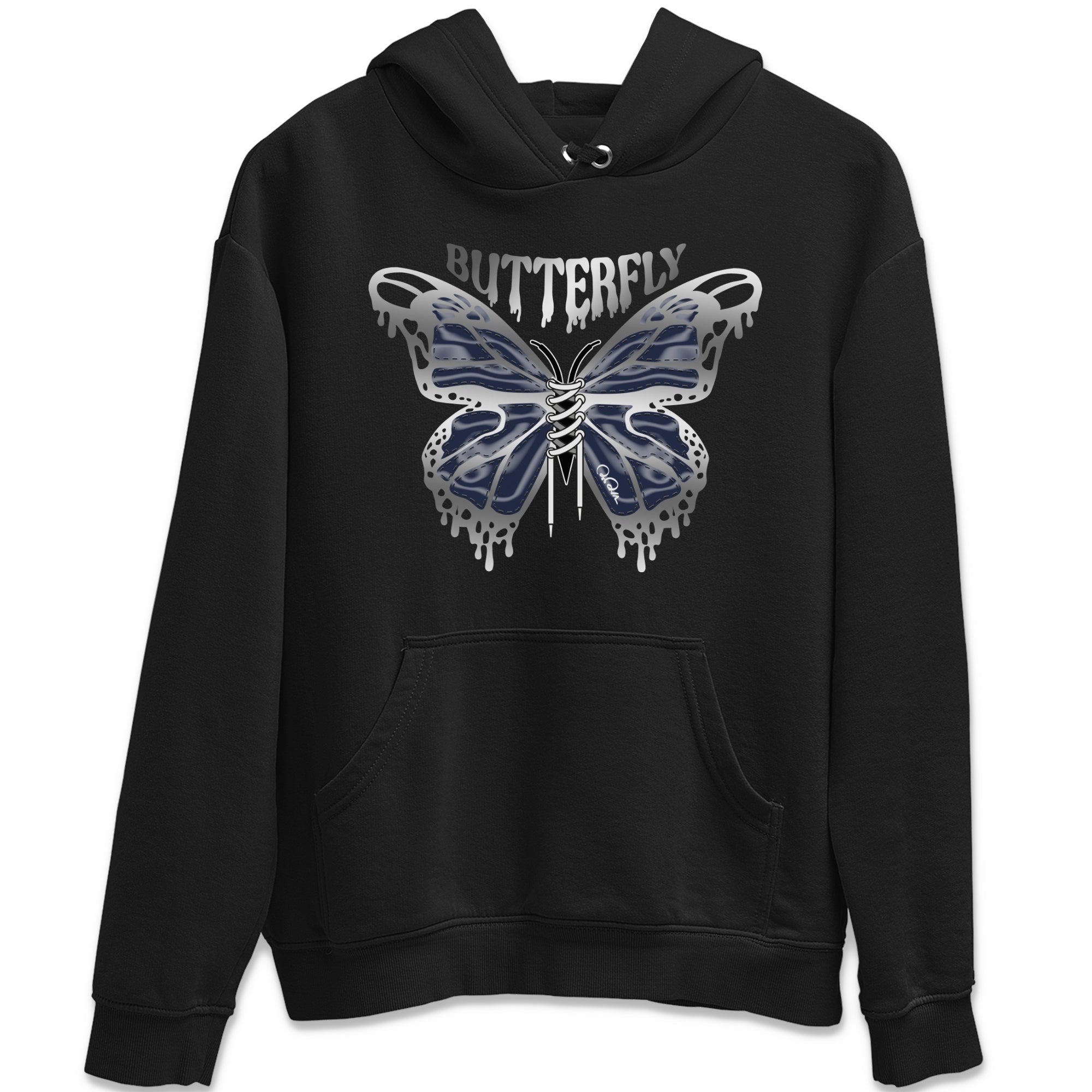 Air Jordan 5 Georgetown Sneaker Match Tees Butterfly Streetwear Sneaker Shirt AJ5 Georgetown Sneaker Release Tees Unisex Shirts Black 2