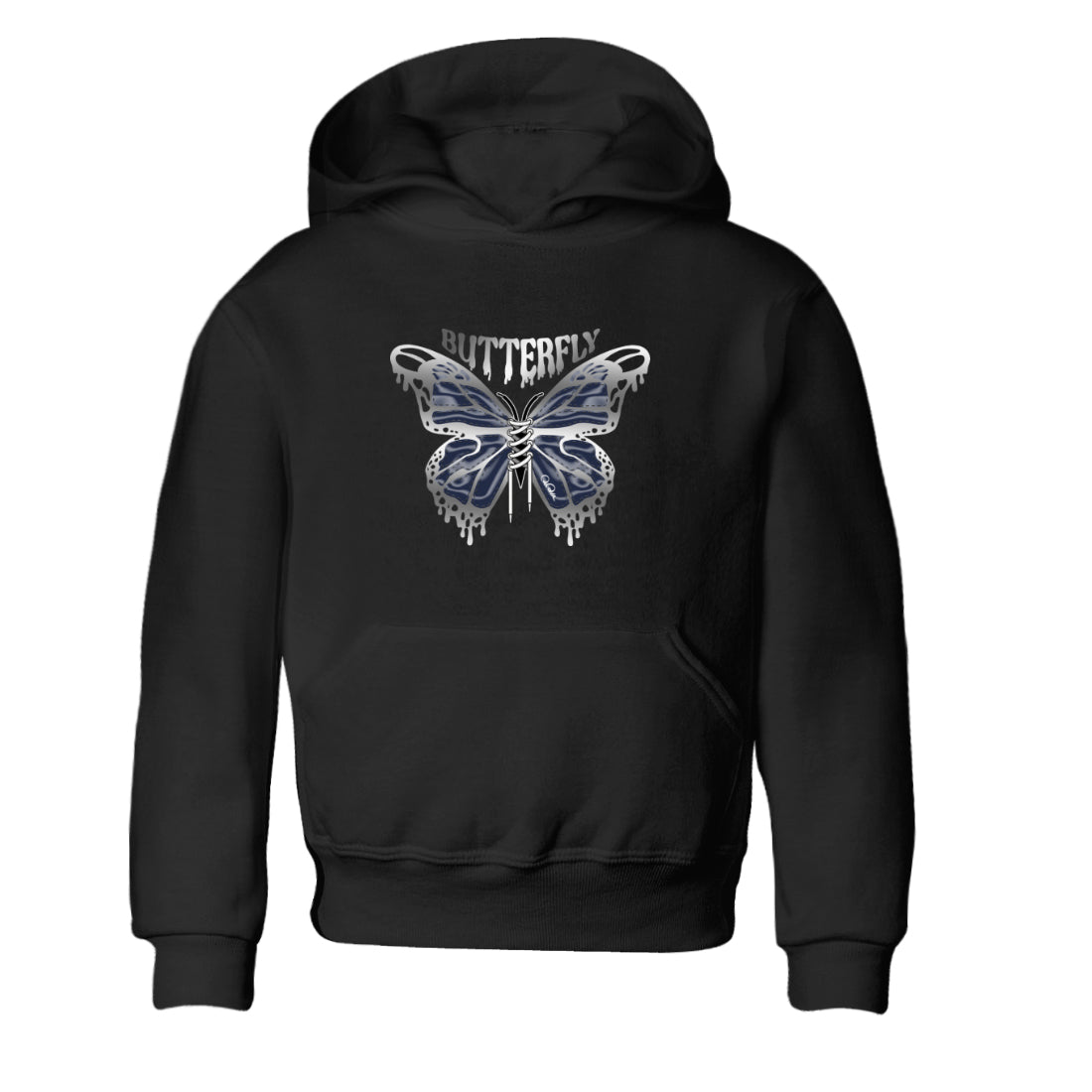 Air Jordan 5 Georgetown Sneaker Match Tees Butterfly Streetwear Sneaker Shirt AJ5 Georgetown Sneaker Release Tees Kids Shirts Black 2