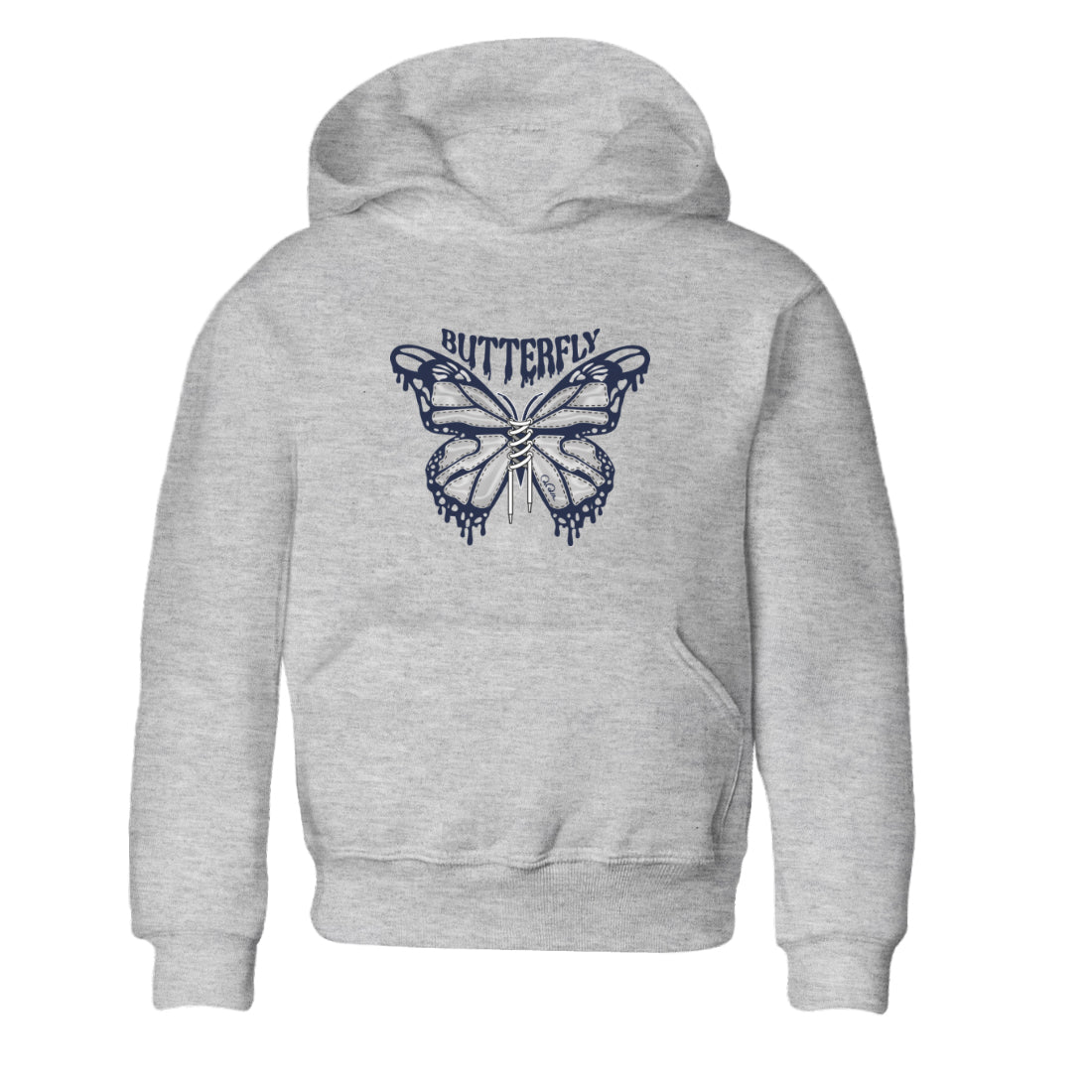 Air Jordan 5 Georgetown Sneaker Match Tees Butterfly Streetwear Sneaker Shirt AJ5 Georgetown Sneaker Release Tees Kids Shirts Heather Grey 2