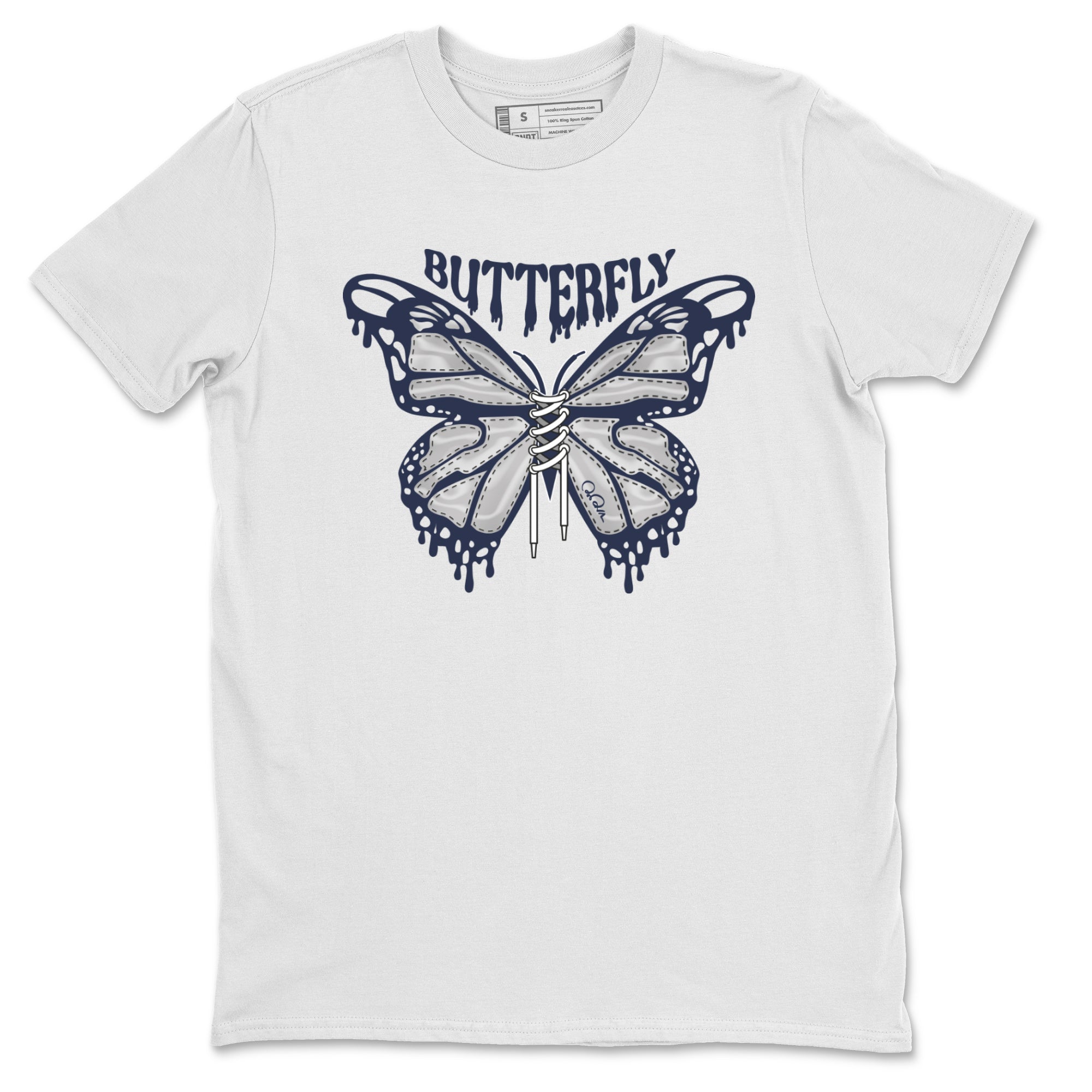 Air Jordan 5 Georgetown Sneaker Match Tees Butterfly Streetwear Sneaker Shirt AJ5 Georgetown Sneaker Release Tees Unisex Shirts White 2