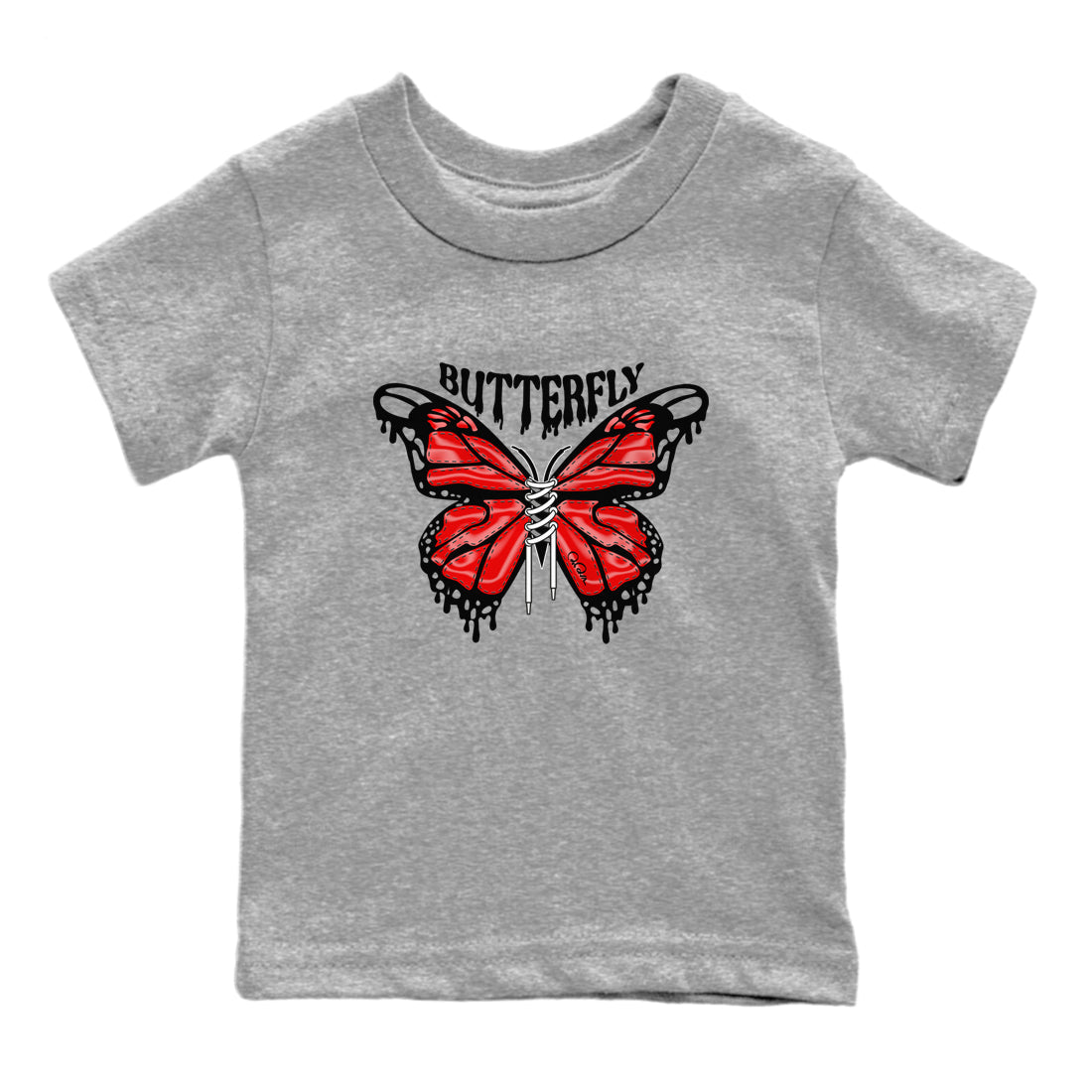 Air Jordan 6 Toro Bravo Sneaker Match Tees Butterfly Sneaker Tees AJ6 Toro Bravo Sneaker Release Tees Kids Shirts Heather Grey 2