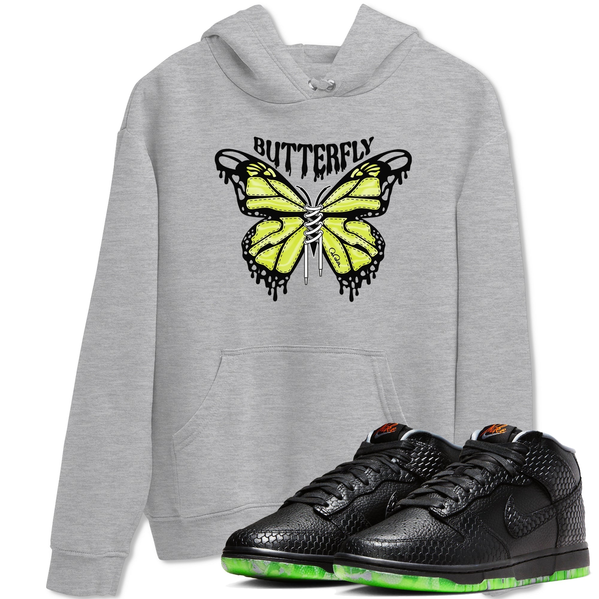 Dunk Halloween shirt to match jordans Butterfly sneaker tees halloween horror nights Nike Dunk Halloween Drip Gear Zone Unisex Crew Neck Tee Heather Grey 1 T-Shirt