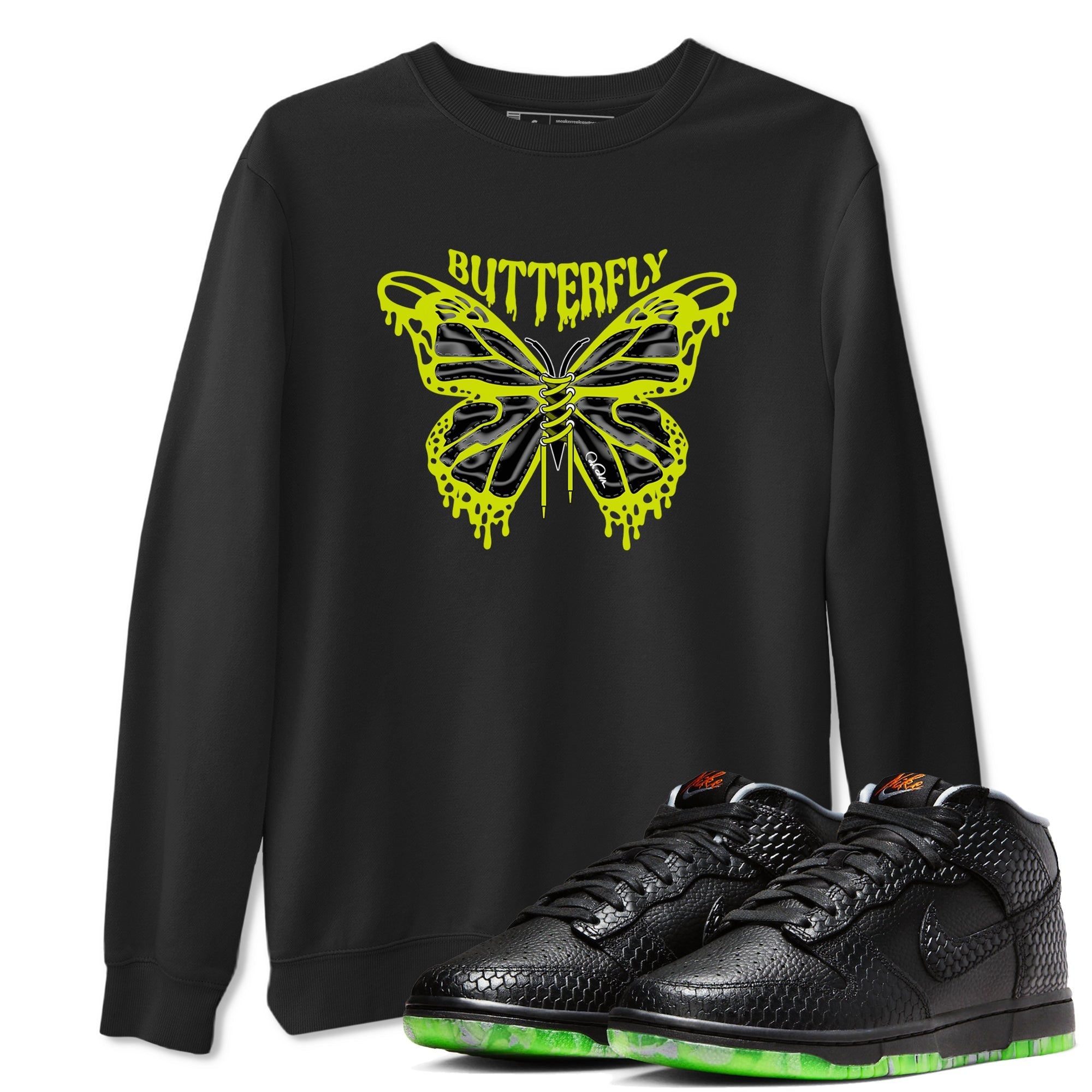 Dunk Halloween shirt to match jordans Butterfly sneaker tees halloween horror nights Nike Dunk Halloween Drip Gear Zone Unisex Crew Neck Tee Black 1 T-Shirt