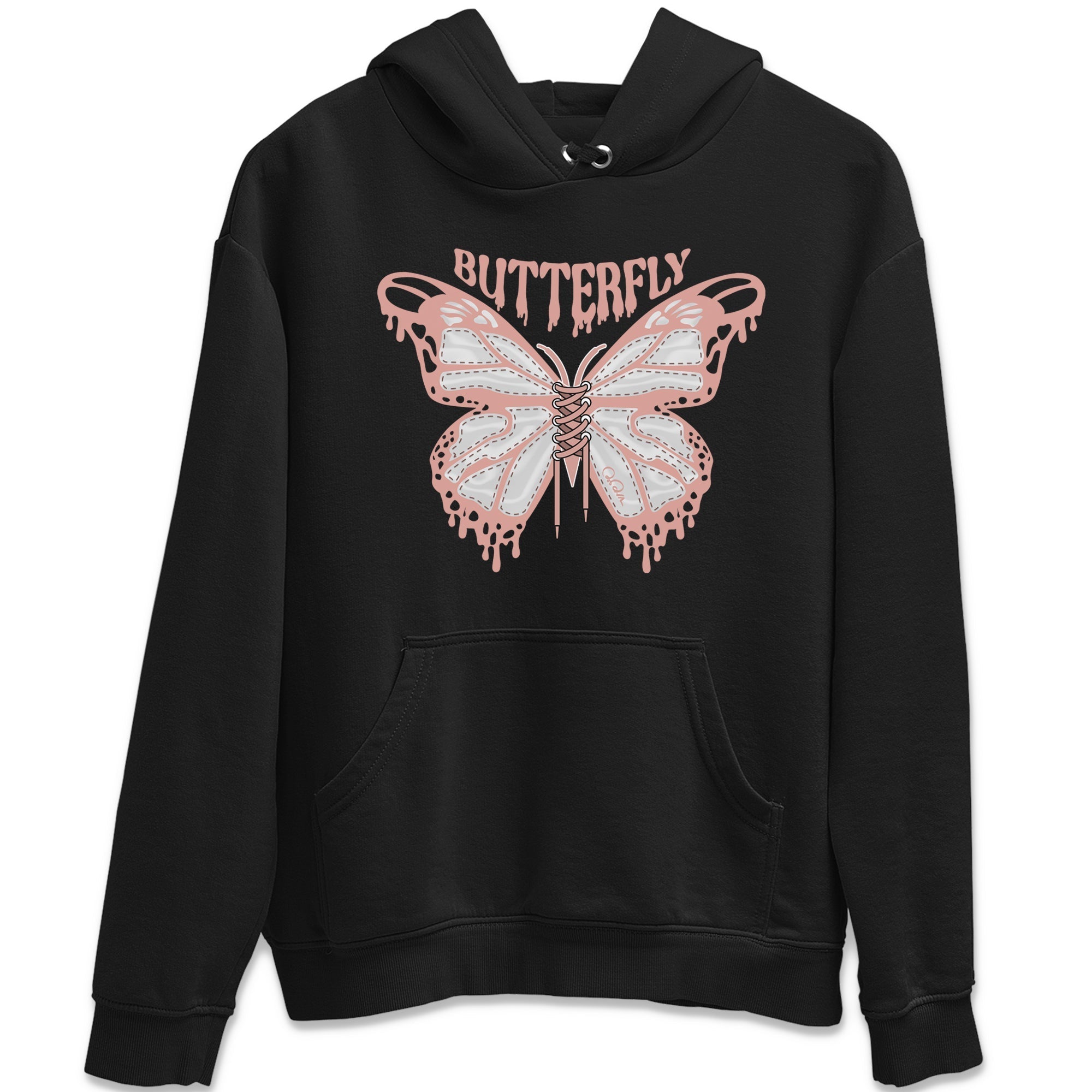 Dunk Rose Whisper shirt to match jordans Butterfly Streetwear Sneaker Shirt Nike Dunk LowRose Whisper Drip Gear Zone Sneaker Matching Clothing Unisex Black 2 T-Shirt