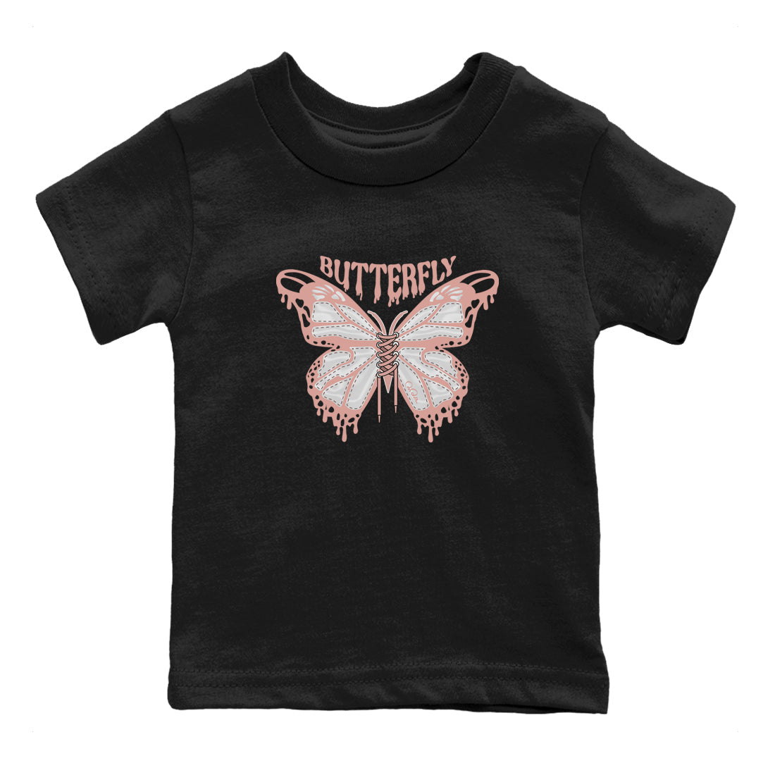 Dunk Rose Whisper shirt to match jordans Butterfly Streetwear Sneaker Shirt Nike Dunk LowRose Whisper Drip Gear Zone Sneaker Matching Clothing Baby Toddler Black 2 T-Shirt
