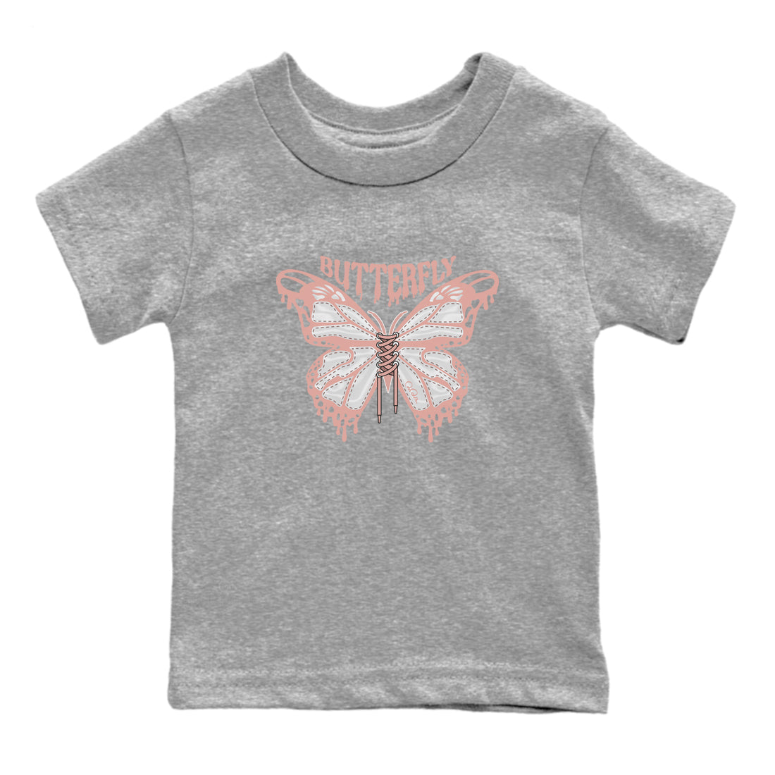 Dunk Rose Whisper shirt to match jordans Butterfly Streetwear Sneaker Shirt Nike Dunk LowRose Whisper Drip Gear Zone Sneaker Matching Clothing Baby Toddler Heather Grey 2 T-Shirt