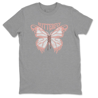 Dunk Rose Whisper shirt to match jordans Butterfly Streetwear Sneaker Shirt Nike Dunk LowRose Whisper Drip Gear Zone Sneaker Matching Clothing Unisex Heather Grey 2 T-Shirt