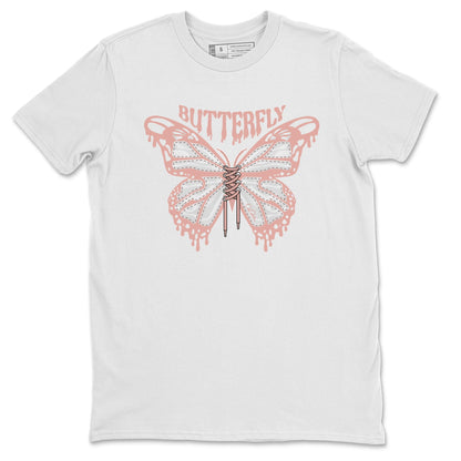 Dunk Rose Whisper shirt to match jordans Butterfly Streetwear Sneaker Shirt Nike Dunk LowRose Whisper Drip Gear Zone Sneaker Matching Clothing Unisex White 2 T-Shirt