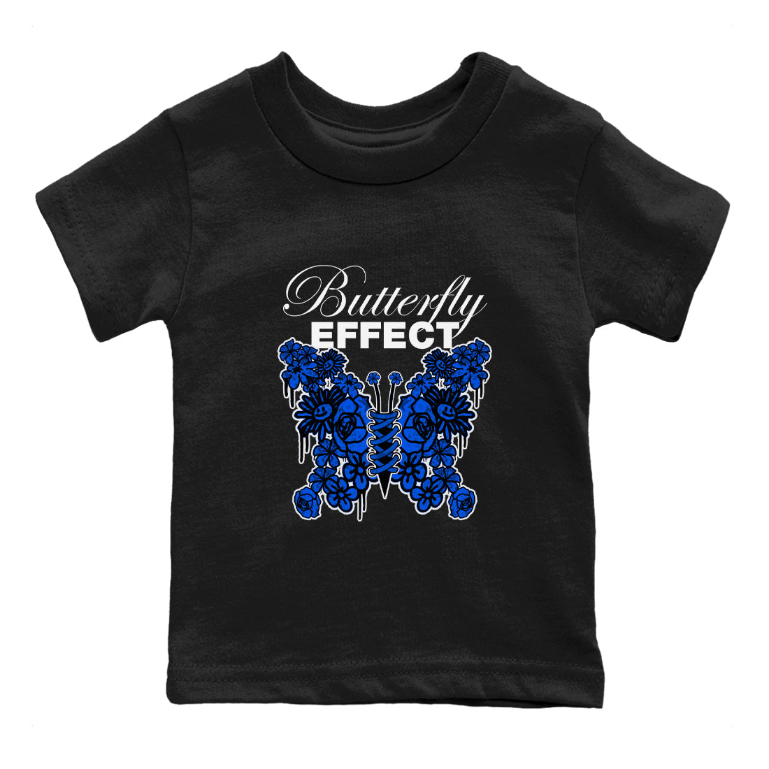 Air Jordan 1 Royal Reimagined shirt to match jordans Butterfly Effect sneaker tees AJ1 Royal Reimagined Drip Gear Zone Kids Baby Toddler sneaker shirts Black 2 T-Shirt