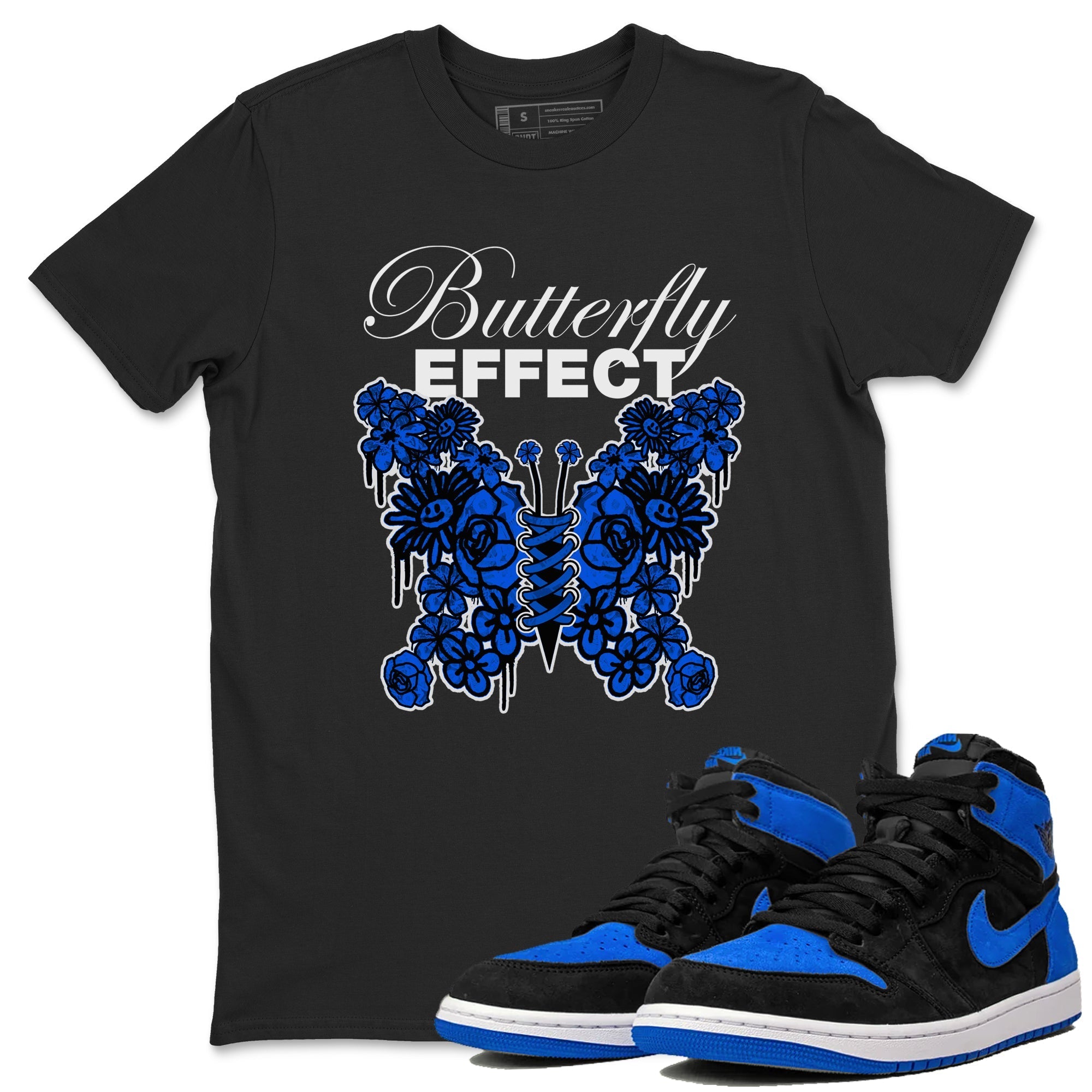 Air Jordan 1 Royal Reimagined shirt to match jordans Butterfly Effect sneaker tees AJ1 Royal Reimagined Drip Gear Zone Unisex Sneaker Tees and Sneaker Match T-Shirt Black 1 T-Shirt