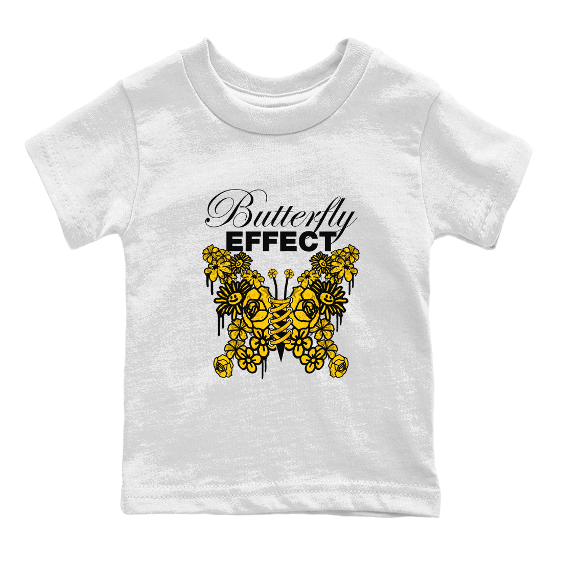Air Jordan 6 Yellow Ochre shirt to match jordans Butterfly Effect sneaker tees streetwear brand AJ6 Yellow Ochre Drip Gear Zone Brand Baby Toddler White 2 T-Shirt