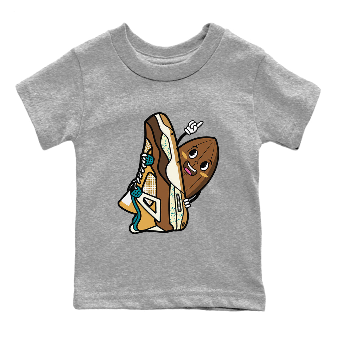 Air Jordan 4 GS Cacao Wow Kid's shirt to match jordans Cacao Friend Streetwear Sneaker Shirt Air Jordan 4 Cacao Wow Drip Gear Zone Sneaker Matching Clothing Baby Toddler Kids Heather Grey 2 T-Shirt