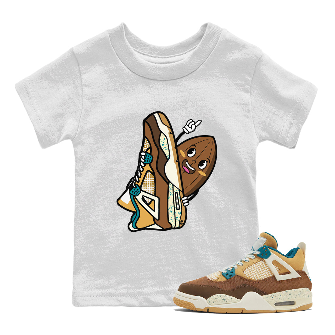 Air Jordan 4 GS Cacao Wow Kid's shirt to match jordans Cacao Friend Streetwear Sneaker Shirt Air Jordan 4 Cacao Wow Drip Gear Zone Sneaker Matching Clothing Baby Toddler Kids White 1 T-Shirt
