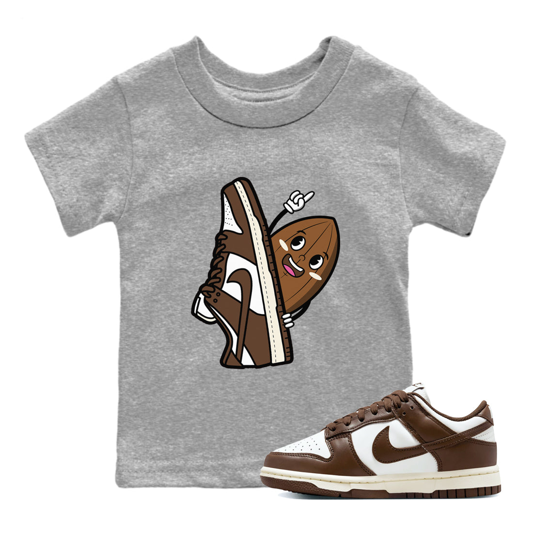 Dunk Low Cacao Wow shirt to match jordans Cacao Friend sneaker tees Special Valentine's Day Couple Shirt Dunk Cacao Wow Drip Gear Zone Sneaker Matching Shirt Baby Toddler Heather Grey 1 T-Shirt