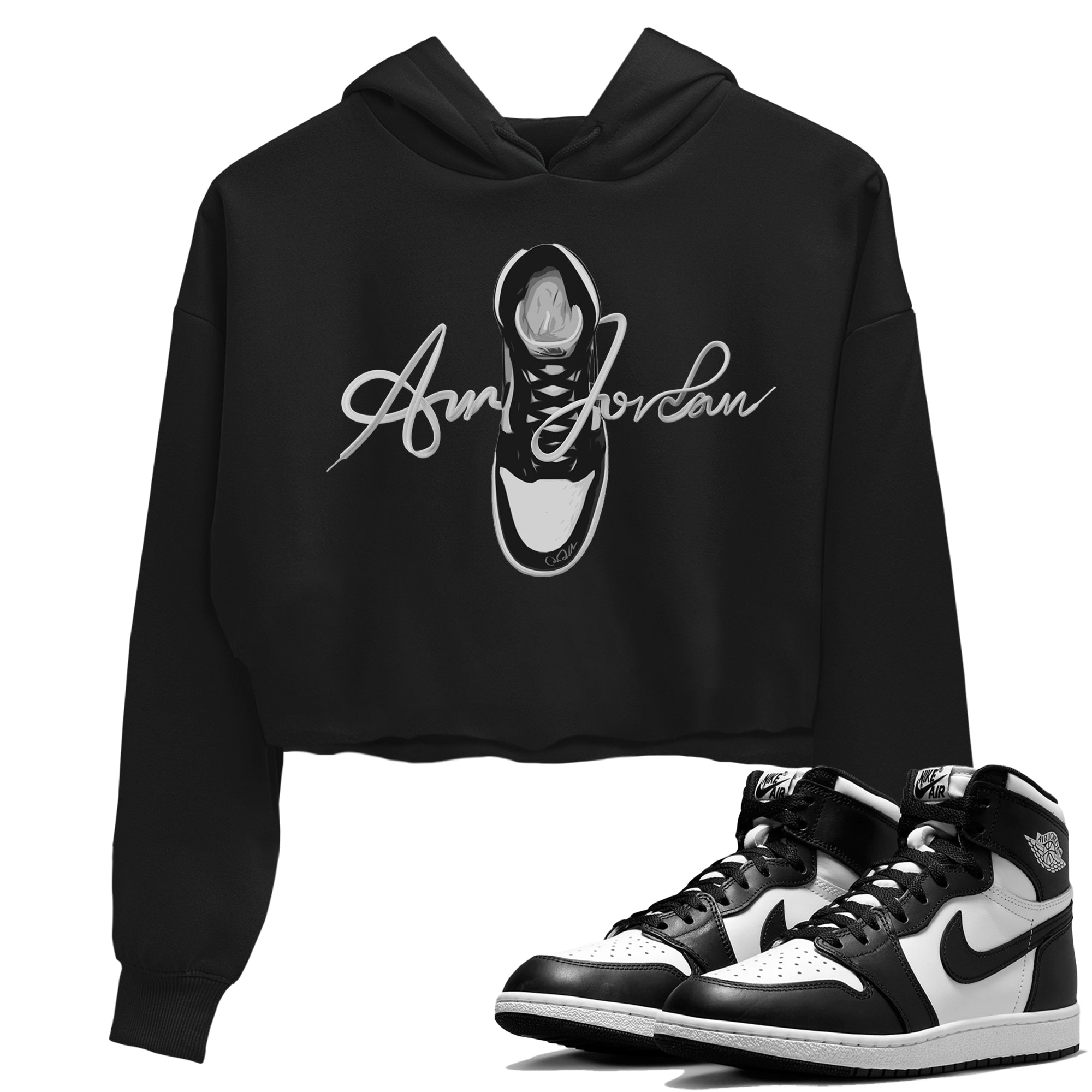 Jordan 1 Black White Sneaker Tees Drip Gear Zone Caligraphy Shoe Lace Sneaker Tees Jordan 1 Black White Shirt Women's Shirts