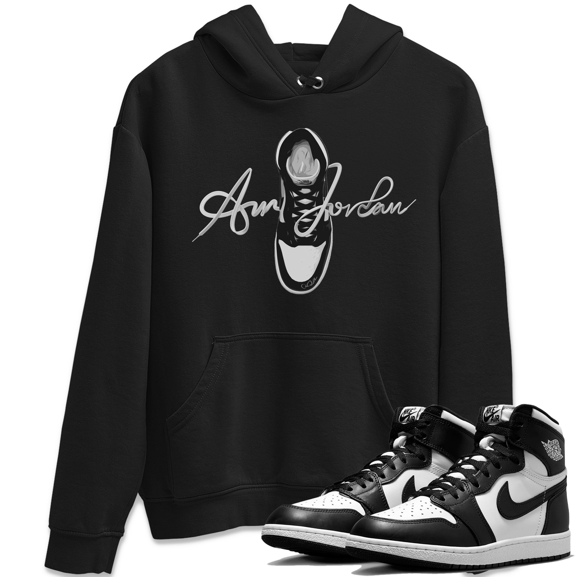 Jordan 1 Black White Sneaker Tees Drip Gear Zone Caligraphy Shoe Lace Sneaker Tees Jordan 1 Black White Shirt Unisex Shirts