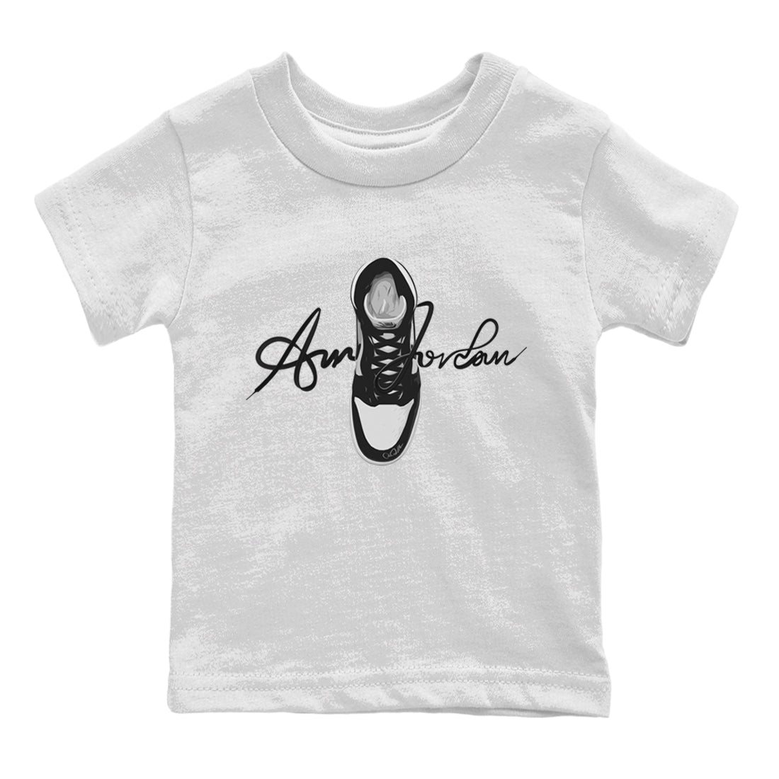 Jordan 1 Black White Sneaker Tees Drip Gear Zone Caligraphy Shoe Lace Sneaker Tees Jordan 1 Black White Shirt Kids Shirts