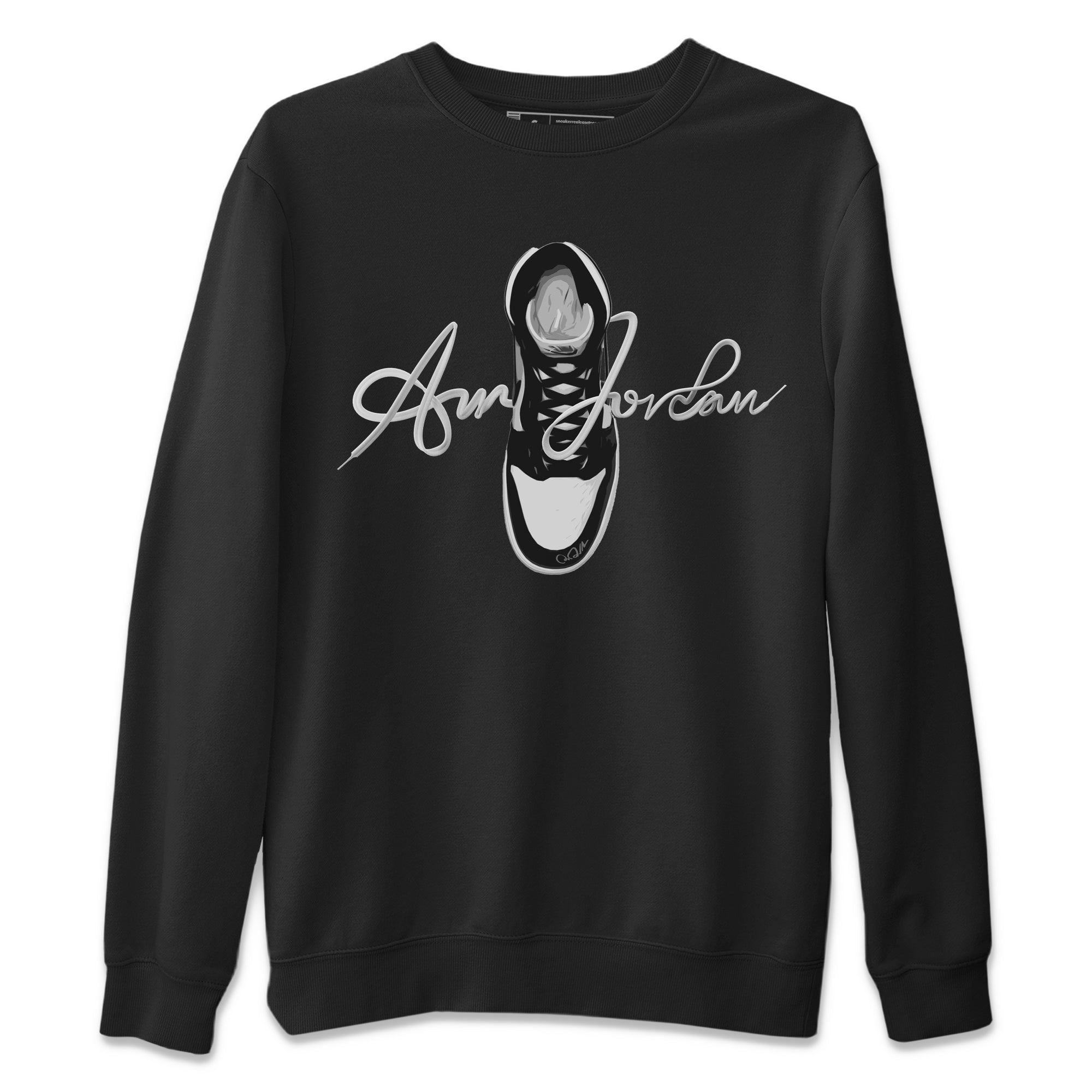 Jordan 1 Black White Sneaker Tees Drip Gear Zone Caligraphy Shoe Lace Sneaker Tees Jordan 1 Black White Shirt Unisex Shirts