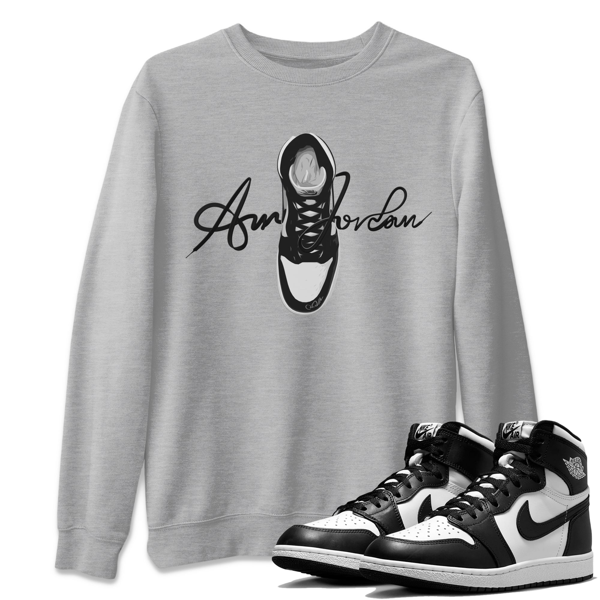 Jordan 1 Black White Sneaker Tees Drip Gear Zone Caligraphy Shoe Lace Sneaker Tees Jordan 1 Black White Shirt Unisex Shirts