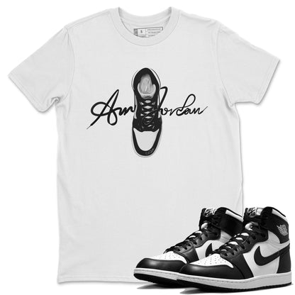 Jordan 1 Black White Sneaker Tees Drip Gear Zone Caligraphy Shoe Lace Sneaker Tees Jordan 1 Black White Shirt Unisex Shirts