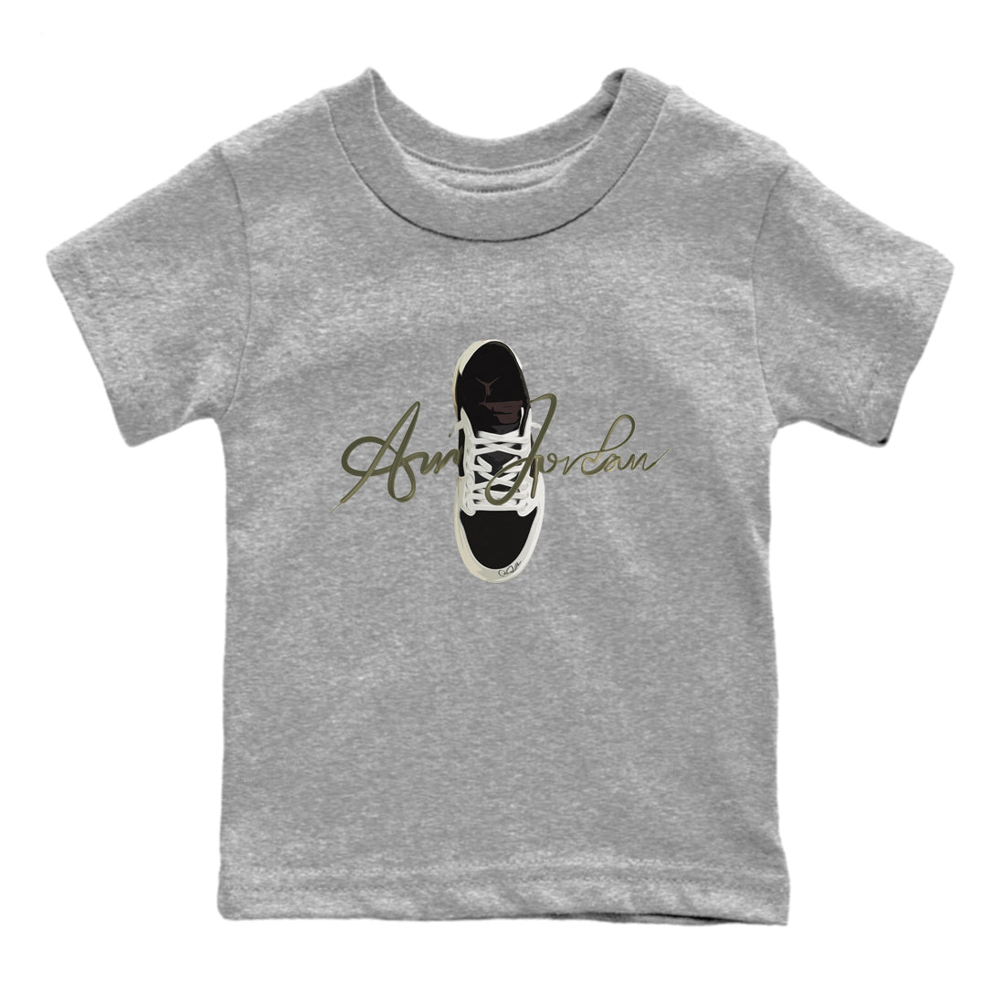 Jordan 1 Travis Scott Olive Sneaker Tees Drip Gear Zone Caligraphy Shoe Lace Sneaker Tees Jordan 1 Travis Scott Olive Shirt Kids Shirts