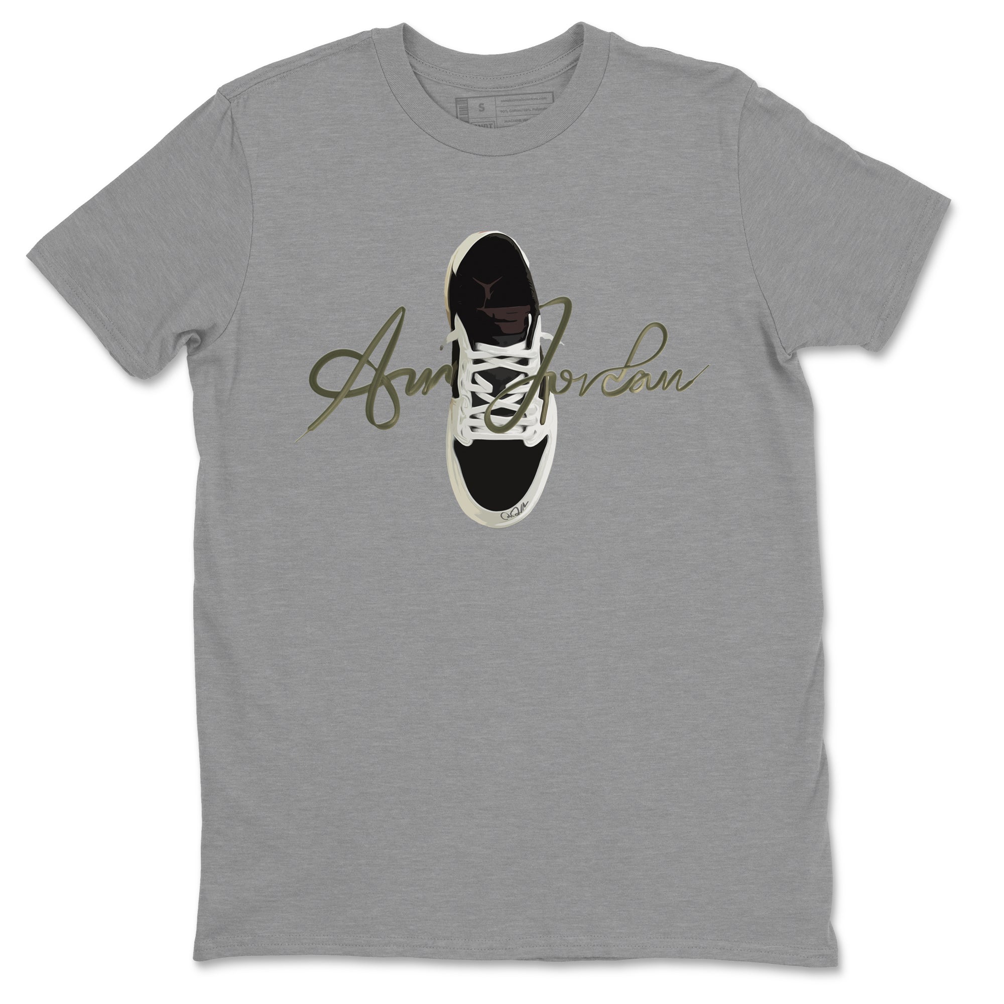 Jordan 1 Travis Scott Olive Sneaker Tees Drip Gear Zone Caligraphy Shoe Lace Sneaker Tees Jordan 1 Travis Scott Olive Shirt Unisex Shirts