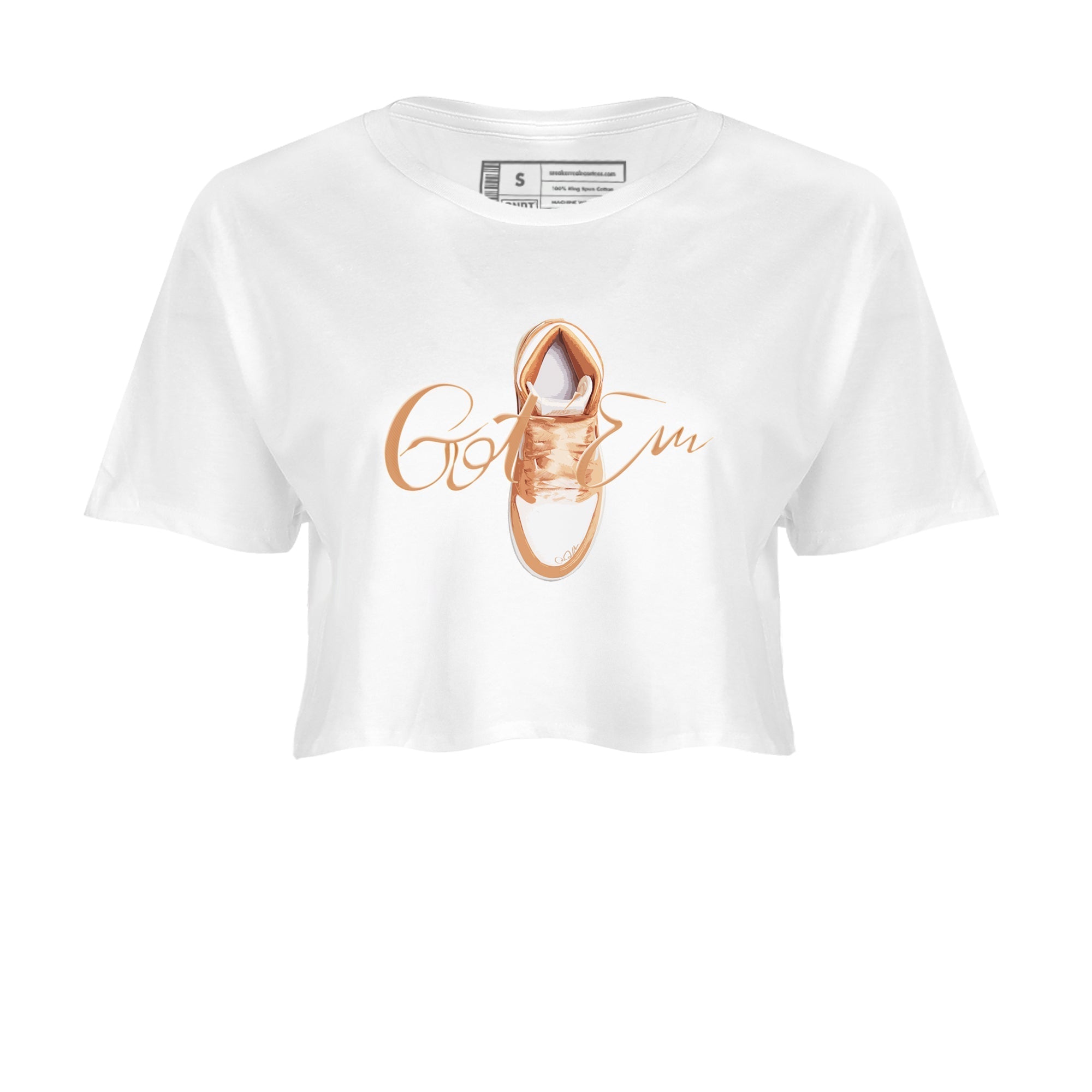 Air Jordan 1 Praline shirt to match jordans Caligraphy Shoe Lace Streetwear Sneaker Shirt AJ1Praline Drip Gear Zone Sneaker Matching Clothing White 2 Crop T-Shirt