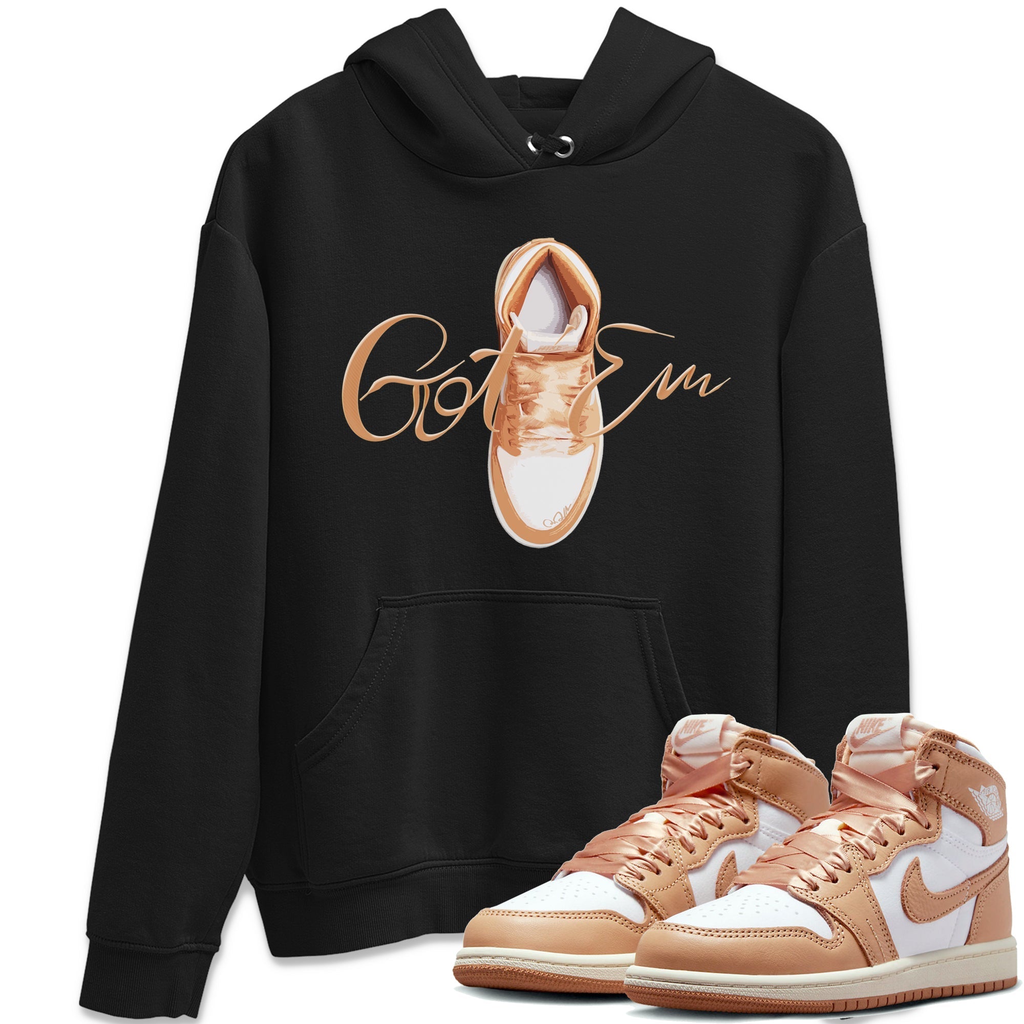 Air Jordan 1 Praline shirt to match jordans Caligraphy Shoe Lace Streetwear Sneaker Shirt AJ1Praline Drip Gear Zone Sneaker Matching Clothing Unisex Black 1 T-Shirt