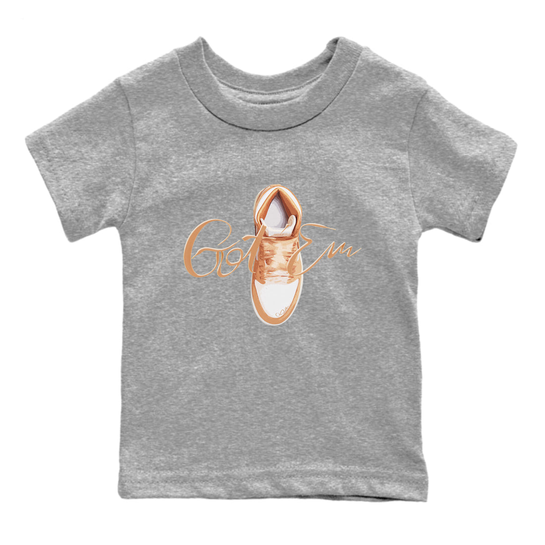 Air Jordan 1 Praline shirt to match jordans Caligraphy Shoe Lace Streetwear Sneaker Shirt AJ1Praline Drip Gear Zone Sneaker Matching Clothing Baby Toddler Heather Grey 2 T-Shirt