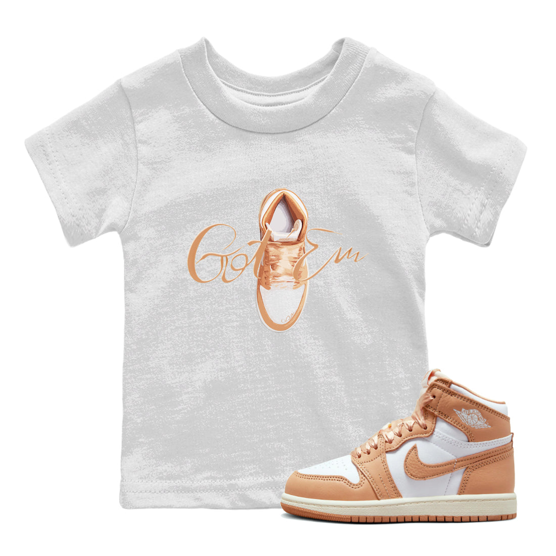 Air Jordan 1 Praline shirt to match jordans Caligraphy Shoe Lace Streetwear Sneaker Shirt AJ1Praline Drip Gear Zone Sneaker Matching Clothing Baby Toddler White 1 T-Shirt